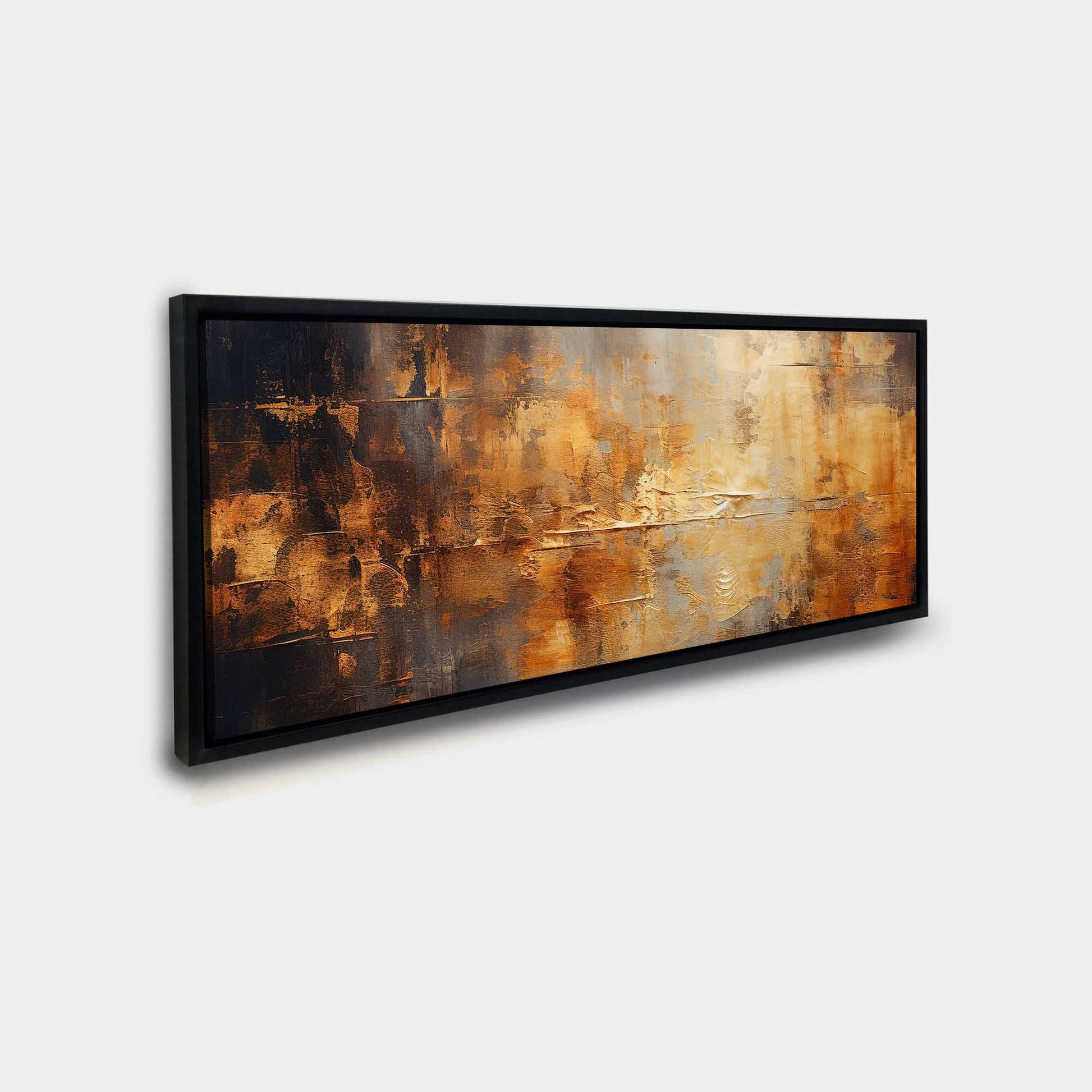 Fine Art Abstract Canvas Gold in Sepia Tones 72" x 24"-n/a-DECOROLALA