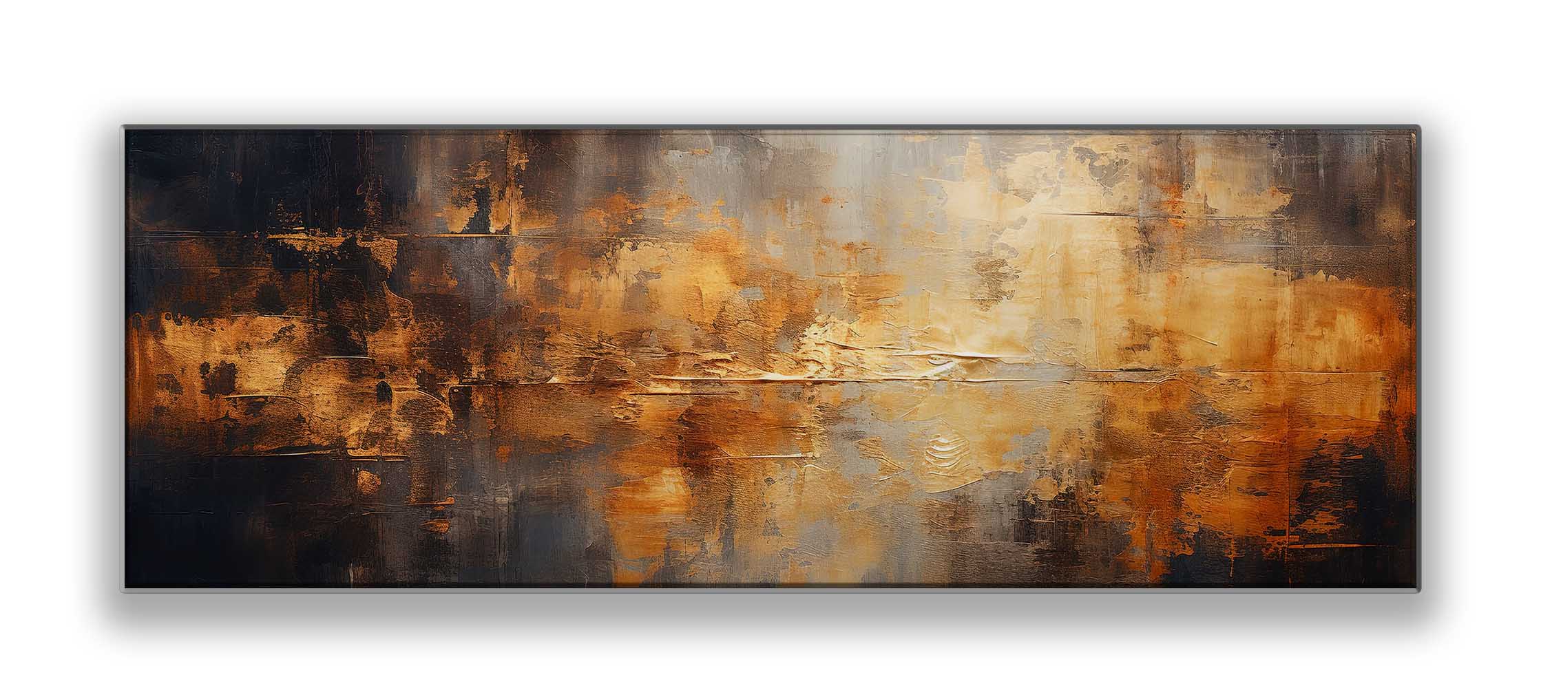 Fine Art Abstract Canvas Gold in Sepia Tones 72" x 24"-n/a-DECOROLALA