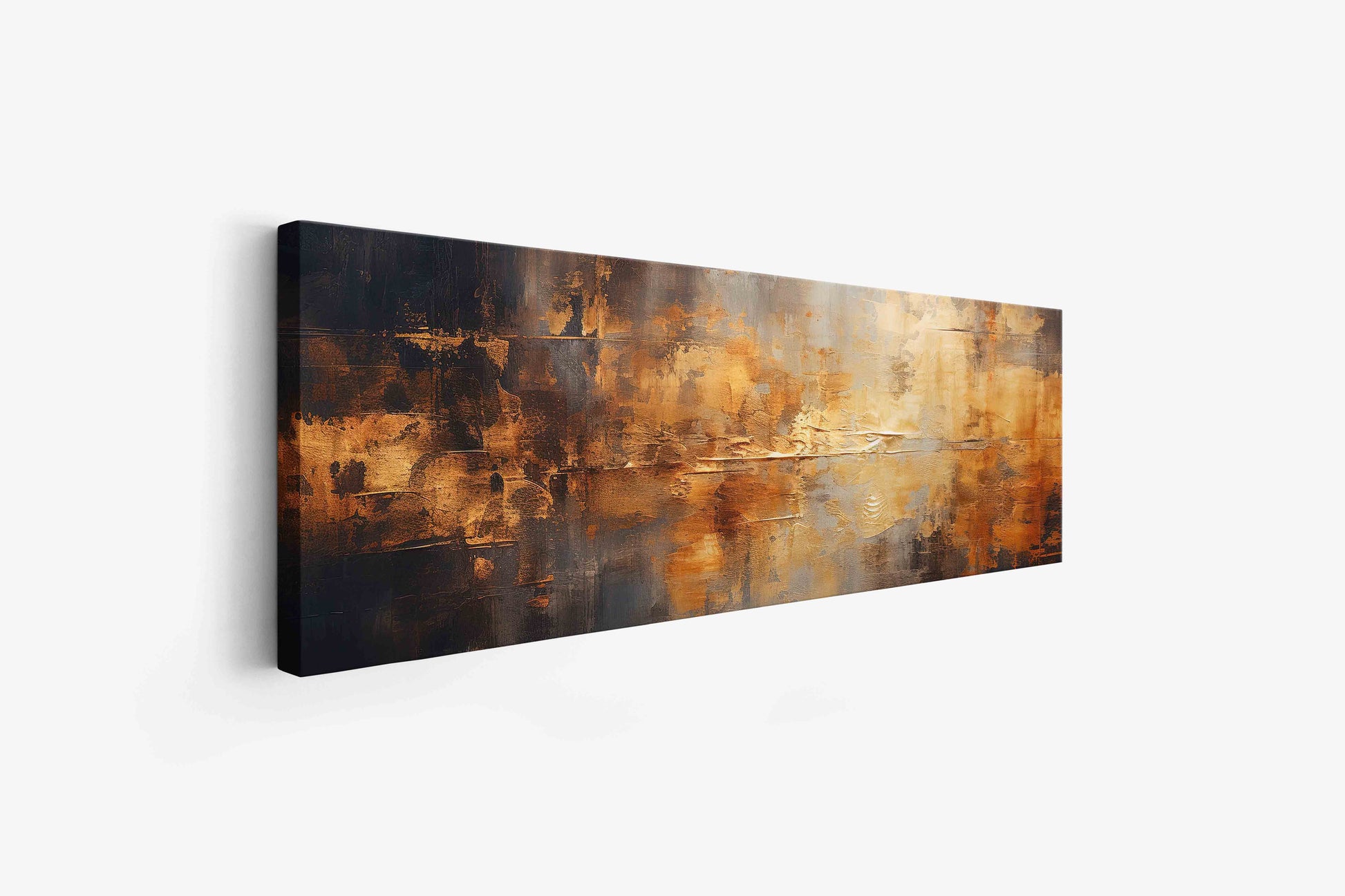 Fine Art Abstract Canvas Gold in Sepia Tones 72" x 24"-n/a-DECOROLALA