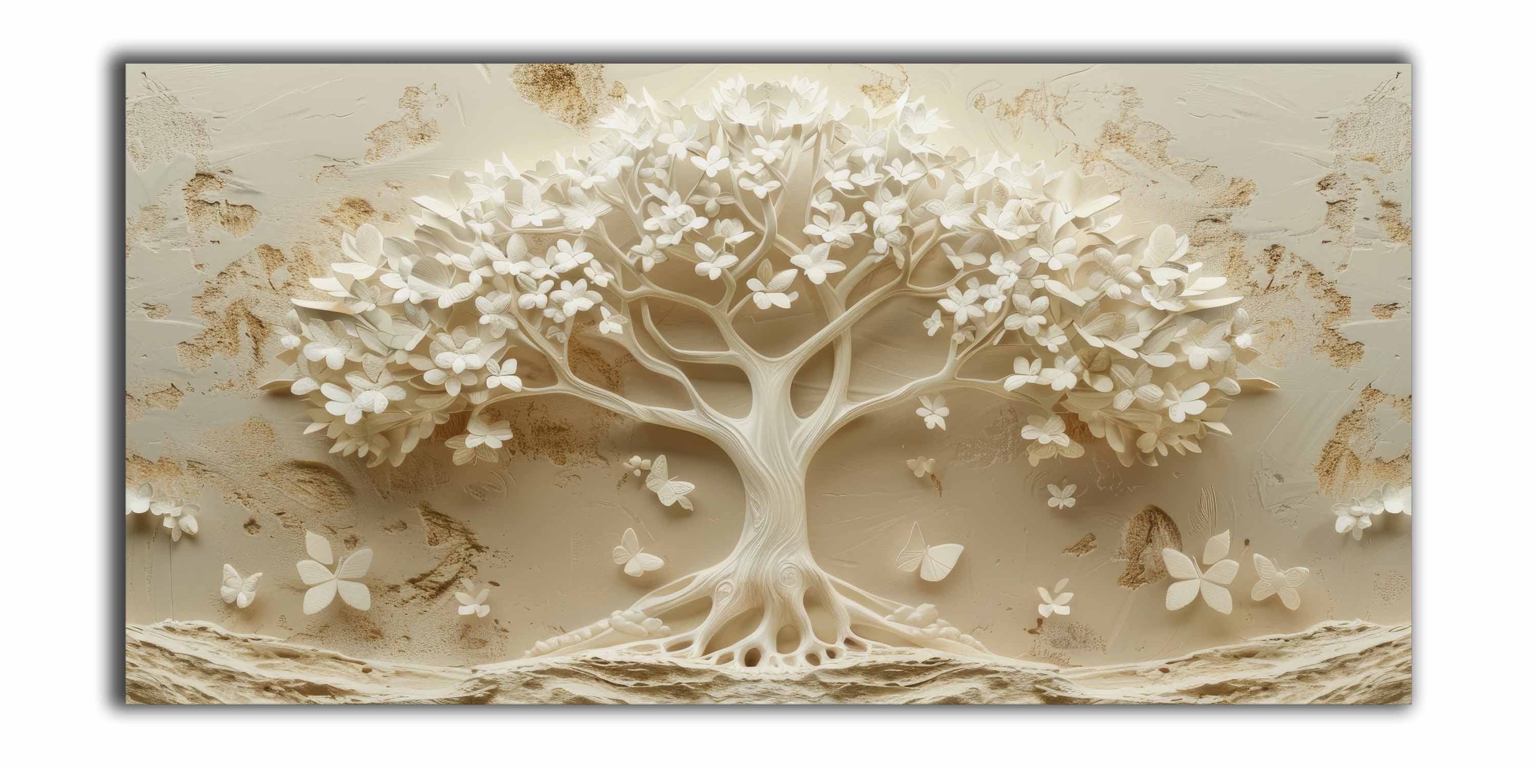 Ivory Tree 72" x 36" Fine Art Canvas Print-Posters, Prints, & Visual Artwork-DECOROLALA