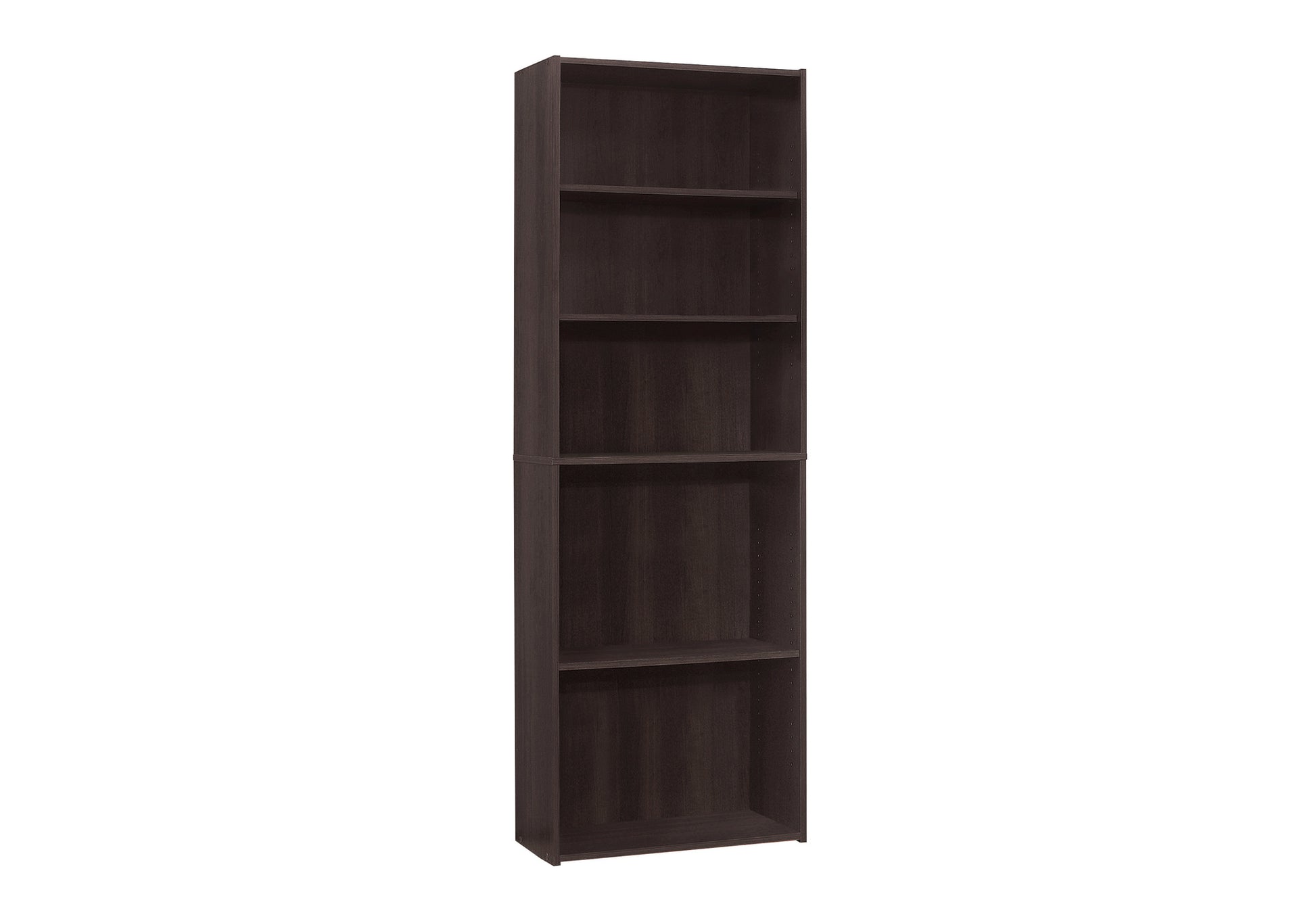 72"H 5-Shelf Bookcase, Espresso-Computer Desk-DECOROLALA