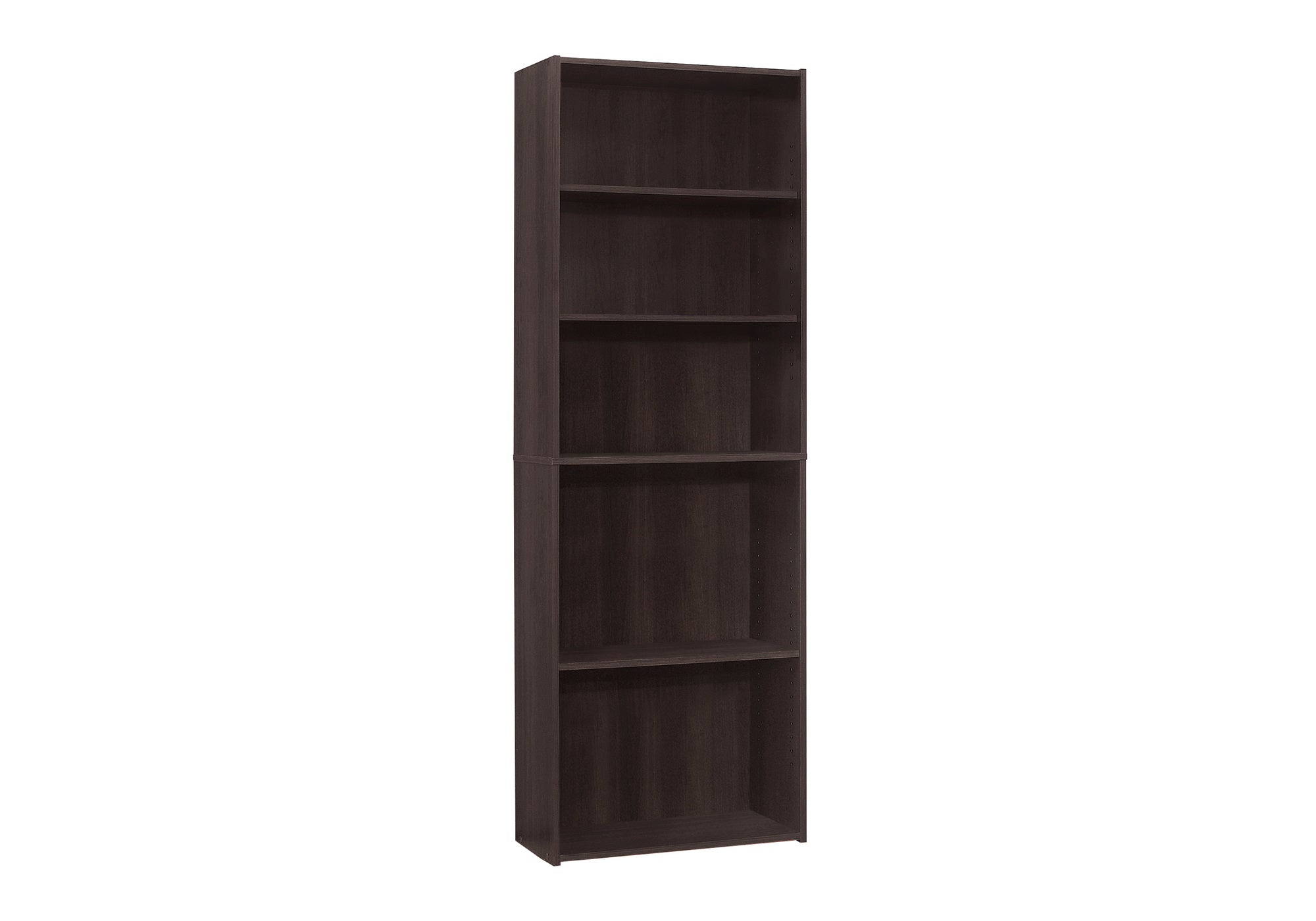 72"H 5-Shelf Bookcase, Espresso-Computer Desk-DECOROLALA