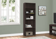 72"H 5-Shelf Bookcase, Espresso-Computer Desk-DECOROLALA