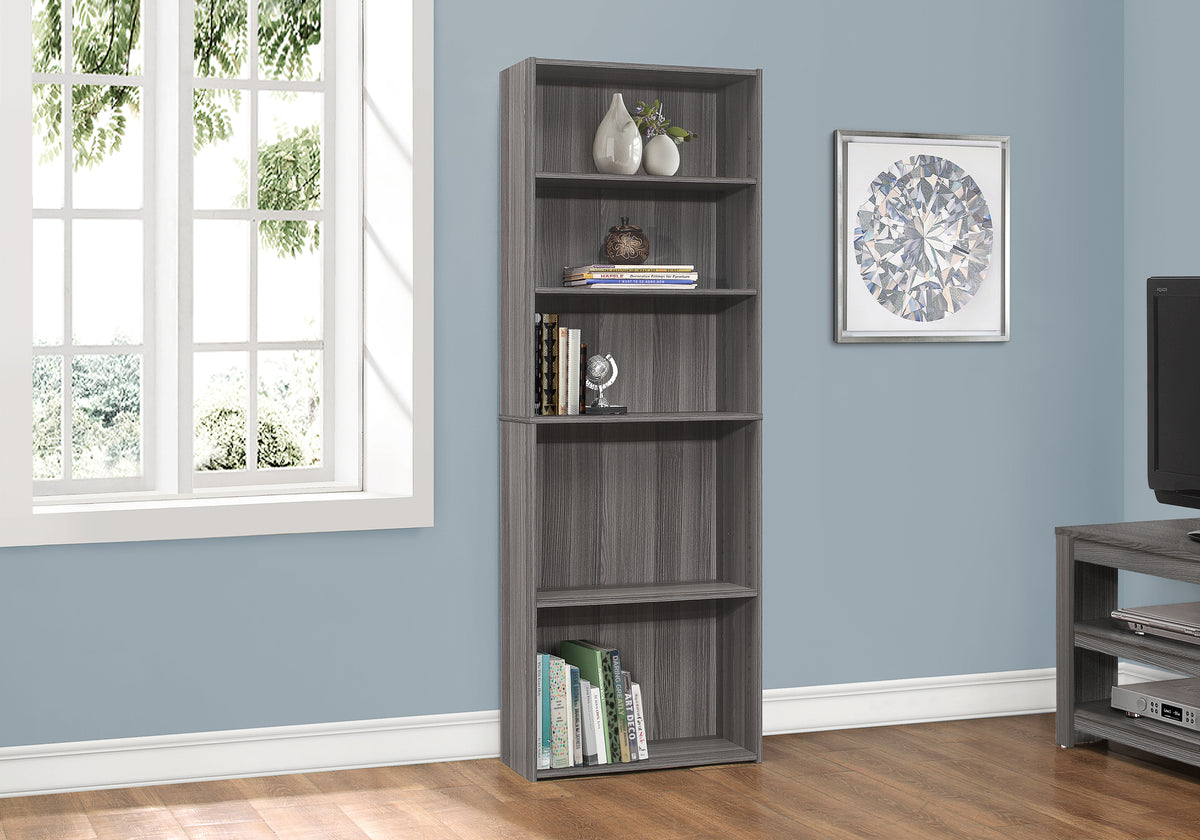 72"H 5-Shelf Bookcase, Espresso-Computer Desks-DECOROLALA