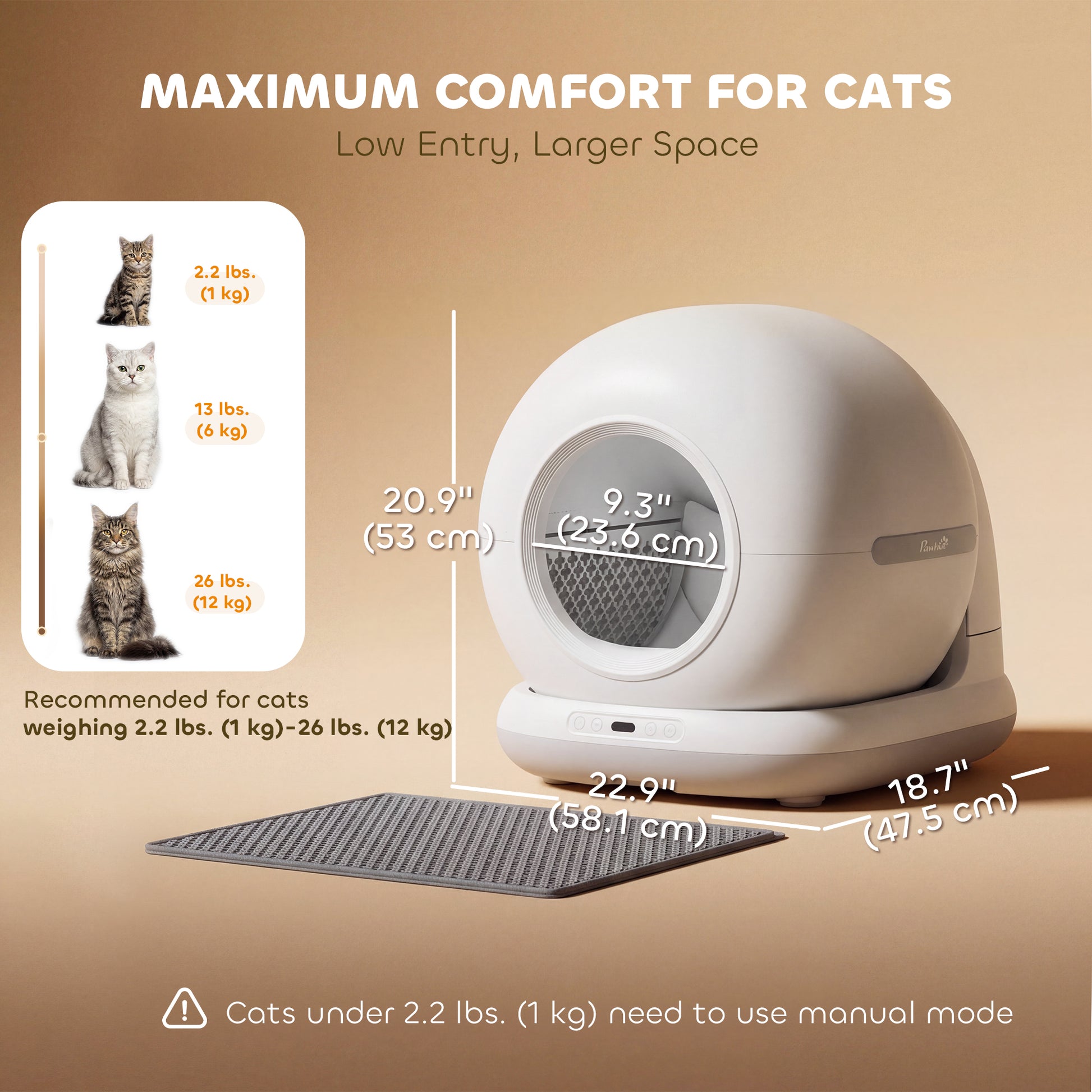 72L Automatic Self-Cleaning Litter Box with App Control-DECOROLALA