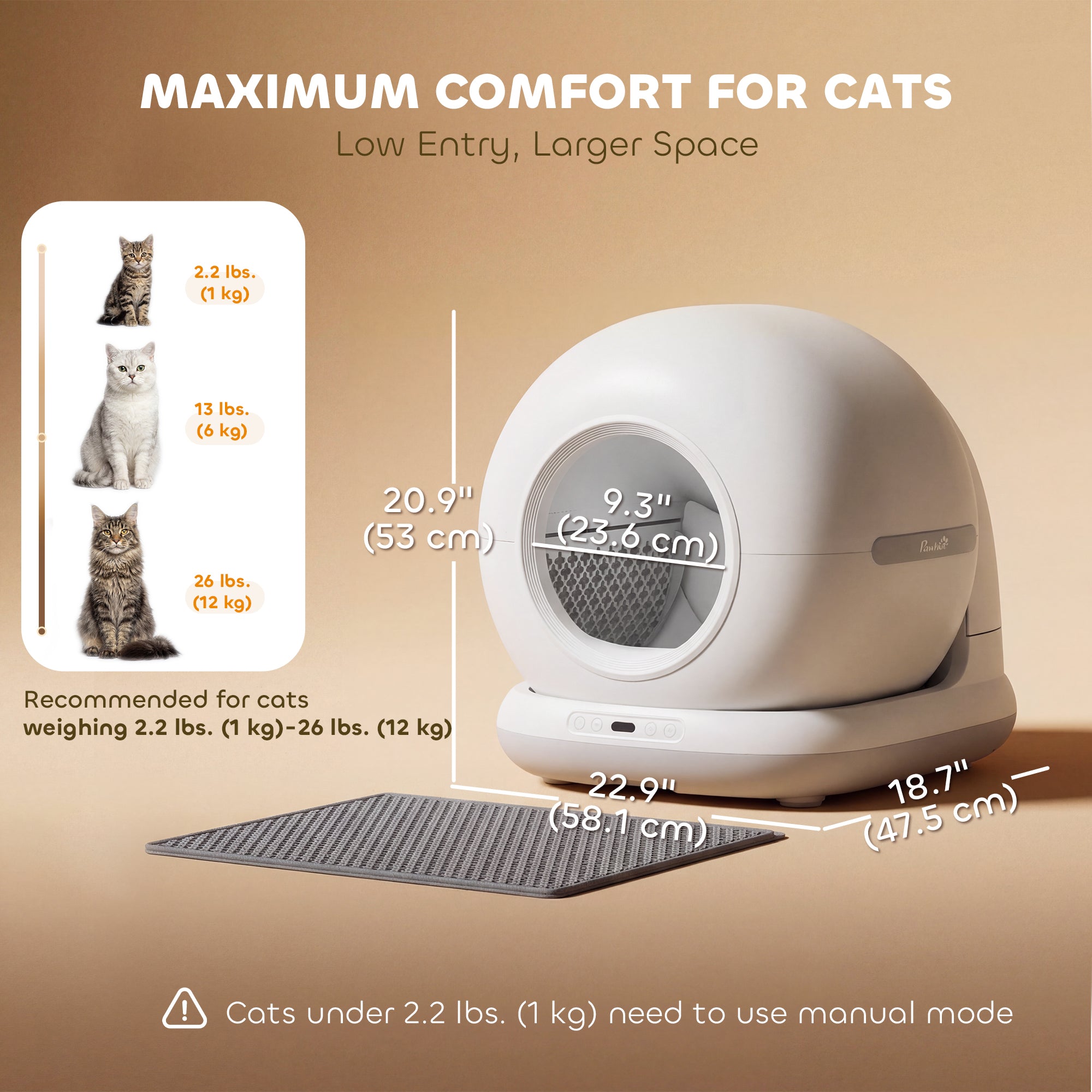 72L Automatic Self-Cleaning Litter Box with App Control-DECOROLALA