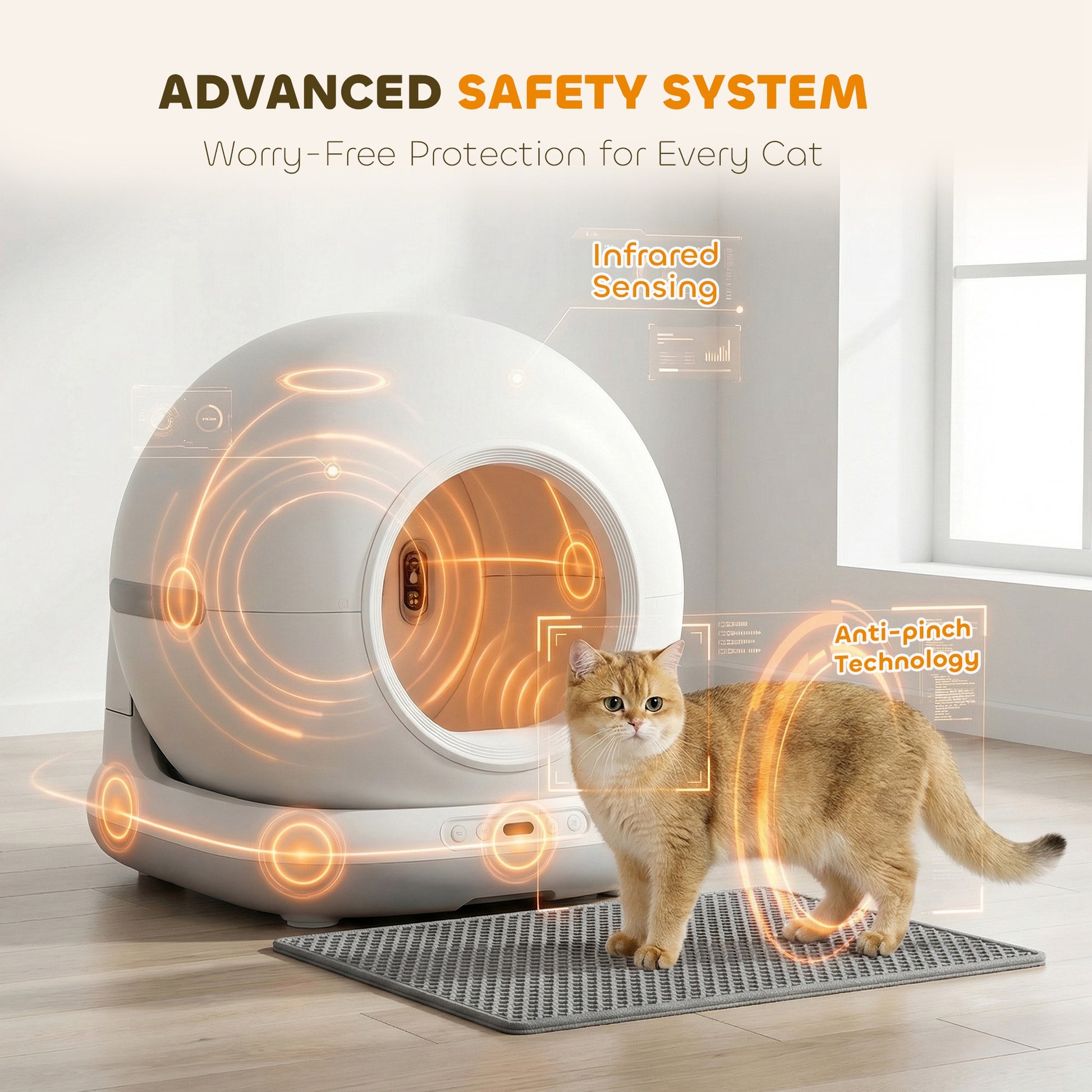 72L Automatic Self-Cleaning Litter Box with App Control-DECOROLALA