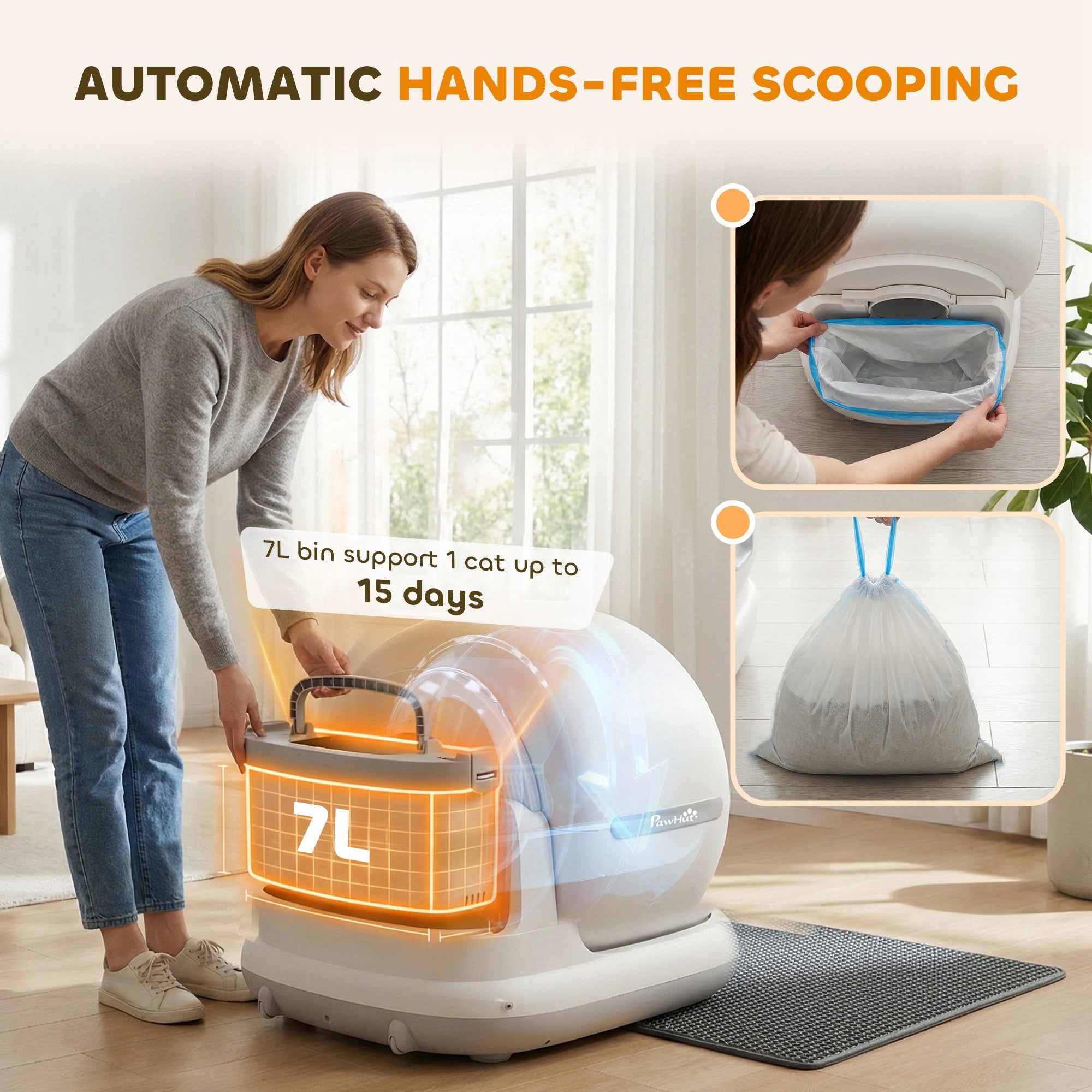 72L Automatic Self-Cleaning Litter Box with App Control-DECOROLALA