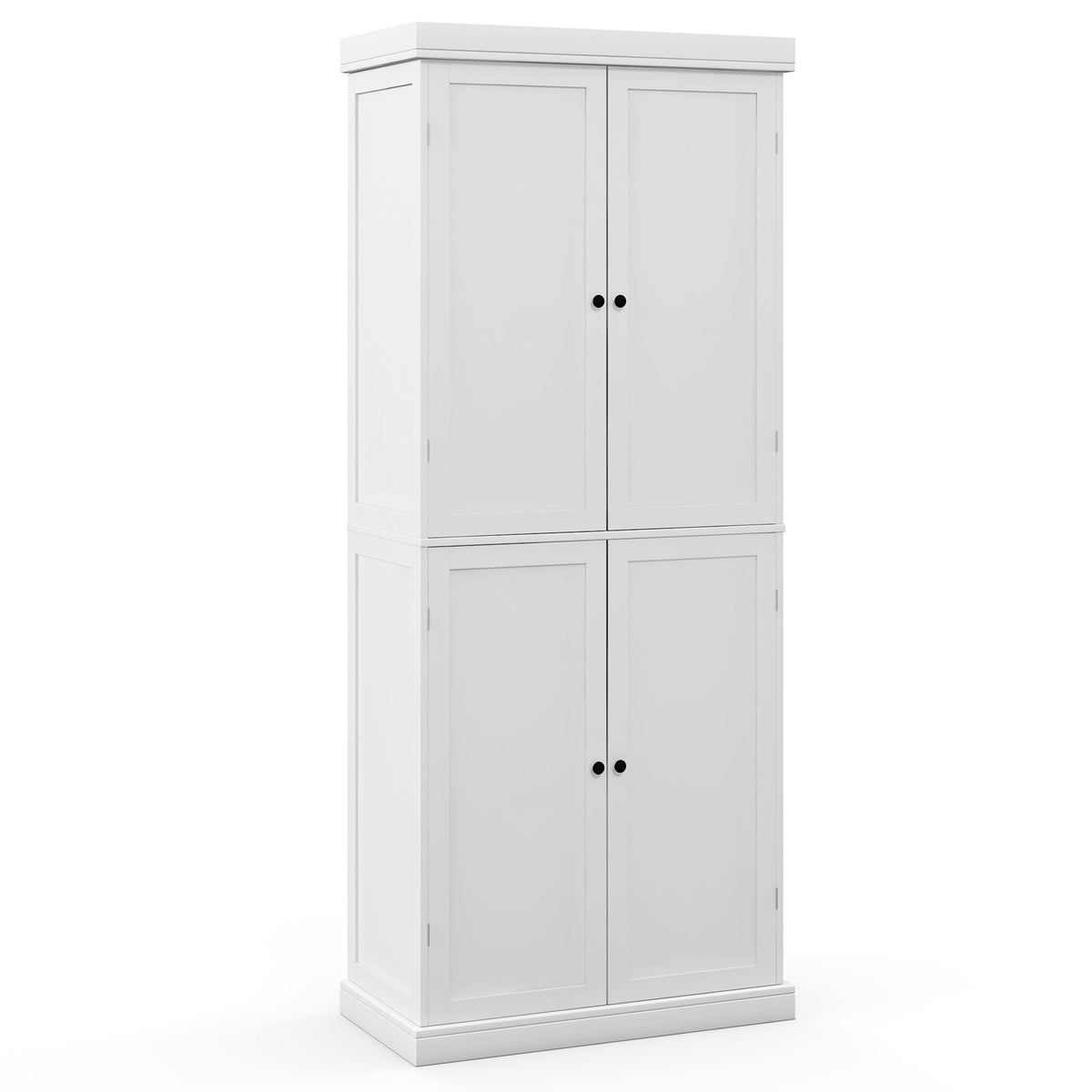 72.5 Inches Tall Buffet Cabinet with 6-Tier Shelves and 4 Doors-White-Sideboards & Buffets-DECOROLALA