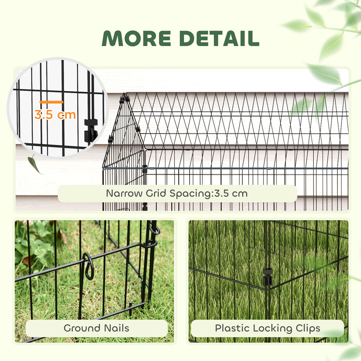 73" Small Animal Cage with Shade Roof - Silver Steel Pet Run-Small Animals-DECOROLALA