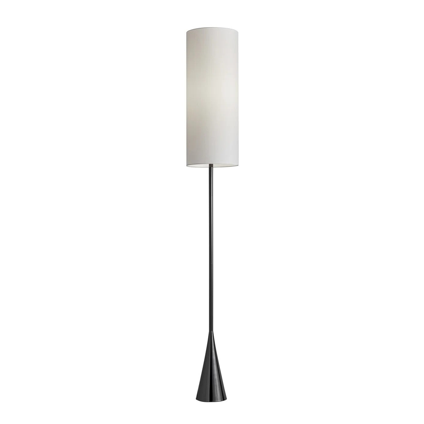 74" Black Floor Lamp With White Fabric Shade-Floor Lamps-DECOROLALA