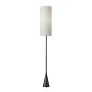 74" Black Floor Lamp With White Fabric Shade-Floor Lamps-DECOROLALA