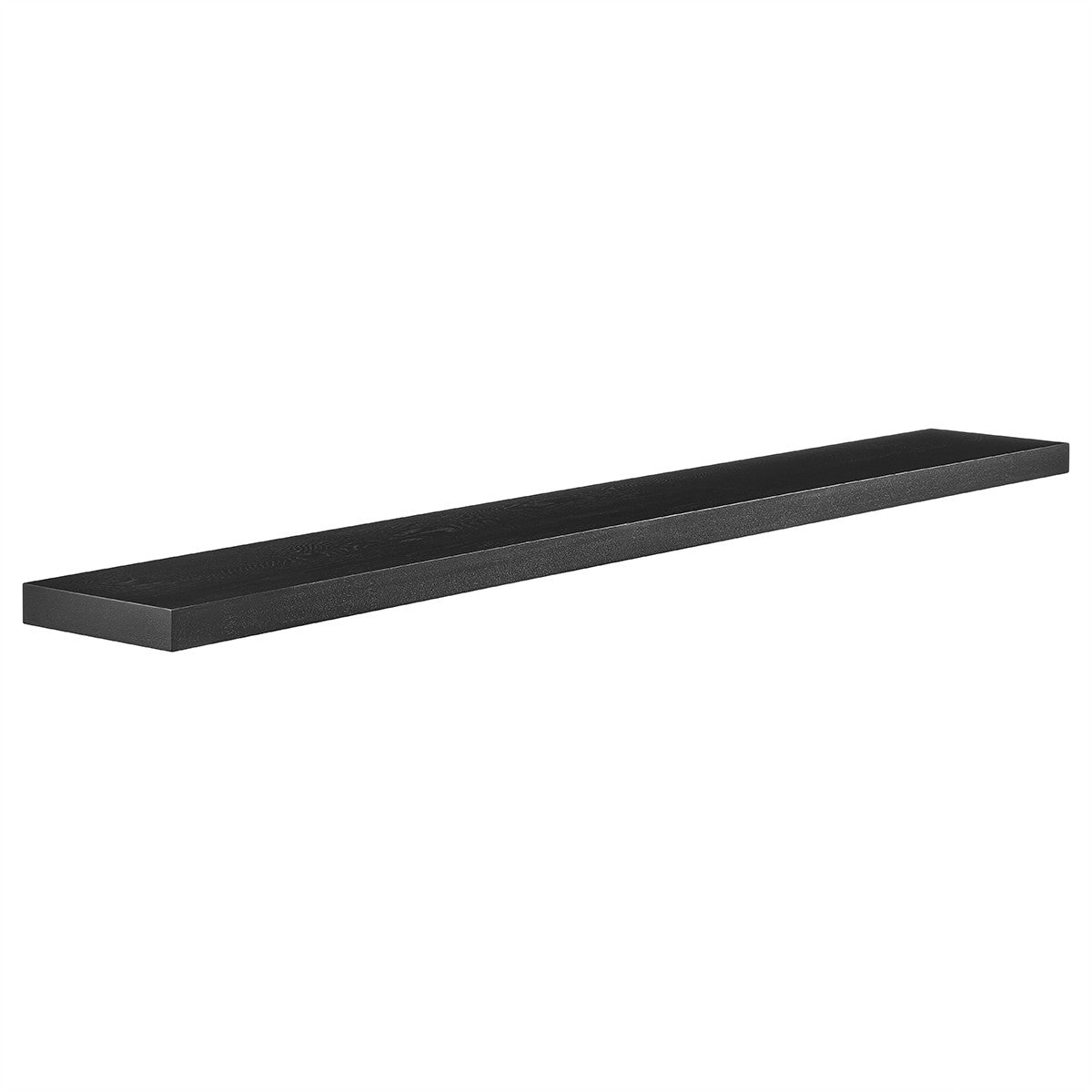 75" Black Wooden Wall Mounted Floating Shelf-Wall Mounted Shelves-DECOROLALA
