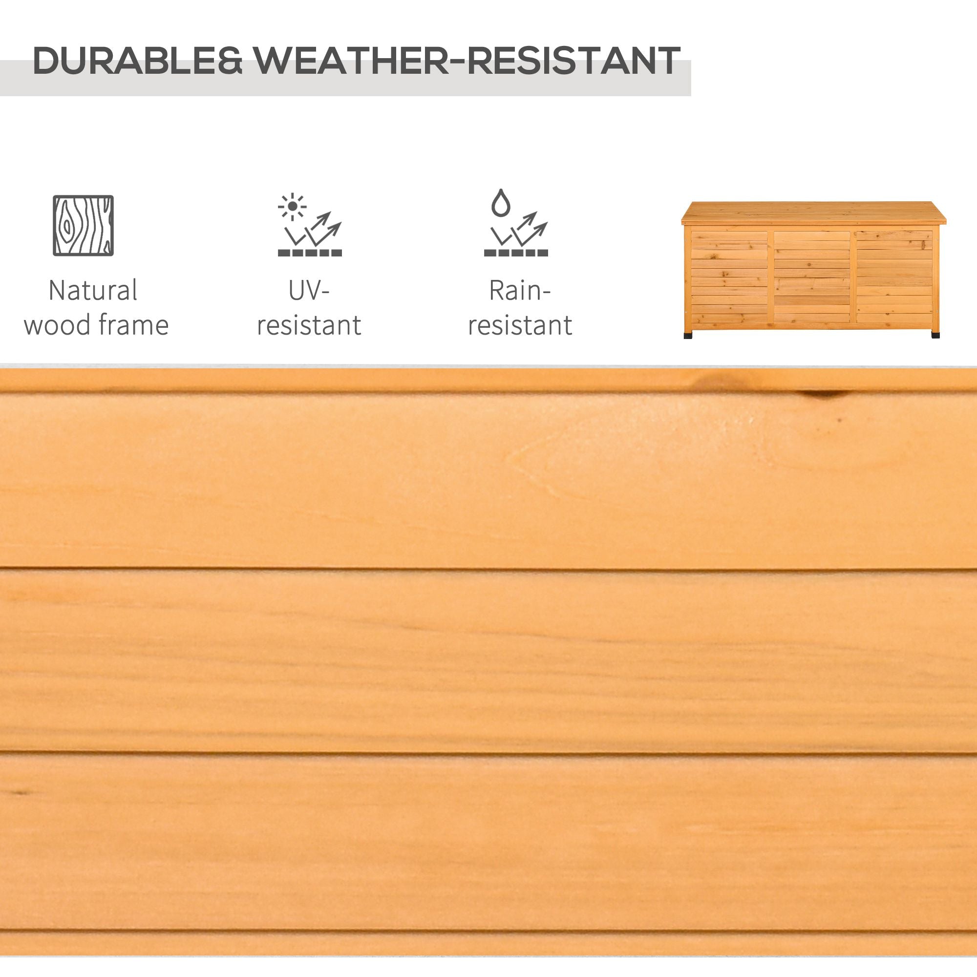 75 Gallon Wooden Outdoor Storage Box Bench - Yellow-DECOROLALA