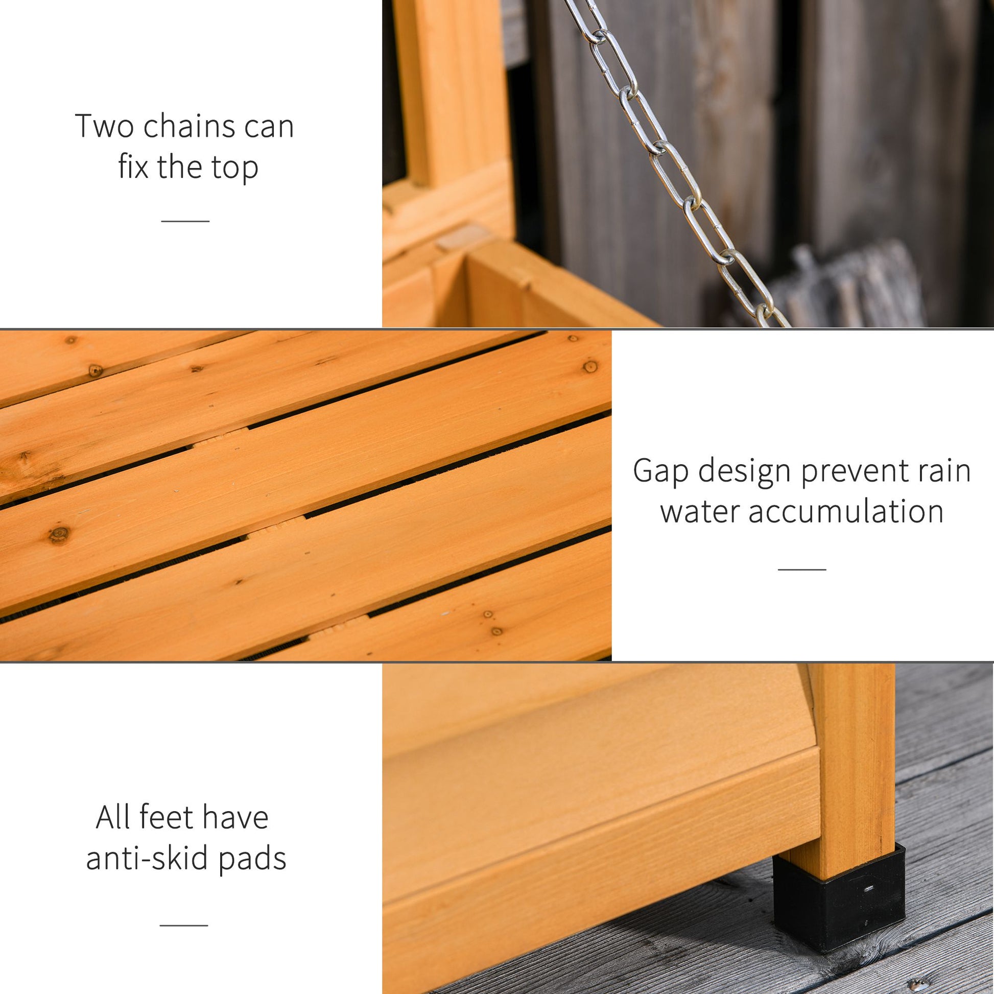 75 Gallon Wooden Outdoor Storage Box Bench - Yellow-DECOROLALA