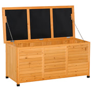 75 Gallon Wooden Outdoor Storage Box Bench - Yellow-DECOROLALA