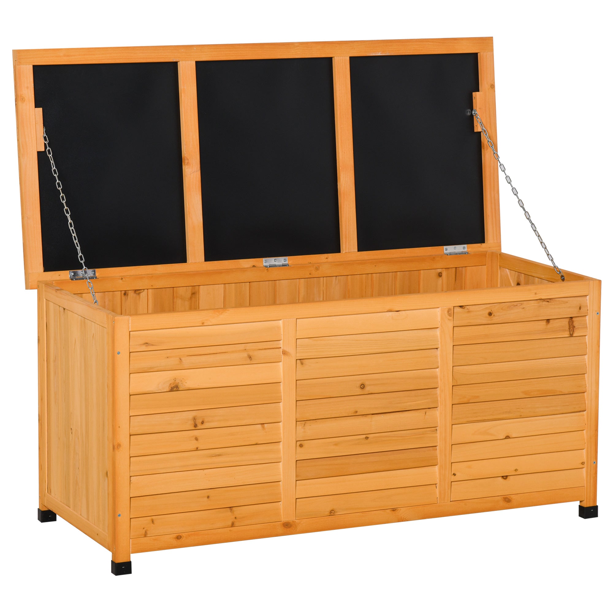 75 Gallon Wooden Outdoor Storage Box Bench - Yellow-DECOROLALA