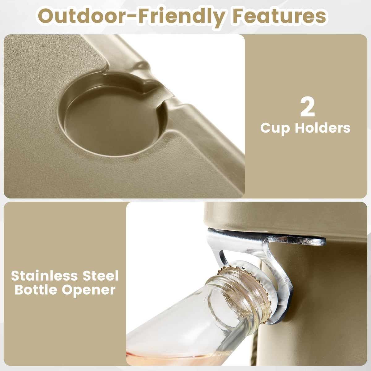 75 Quart Portable Hard Cooler with 6-Day Ice Retention and Wheels-Khaki-Coolers-DECOROLALA