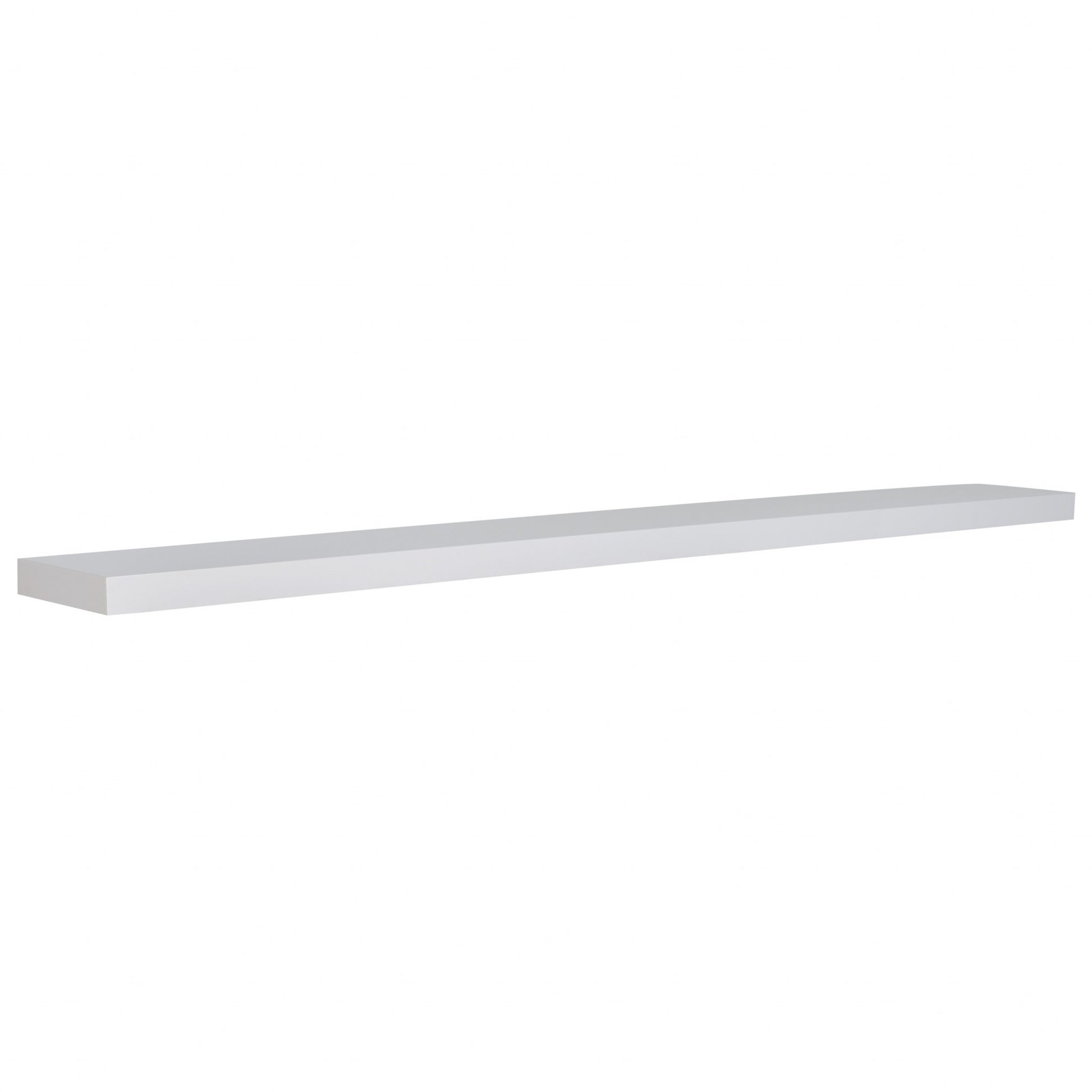 75" White Wooden Wall Mounted Floating Shelf-Wall Mounted Shelves-DECOROLALA