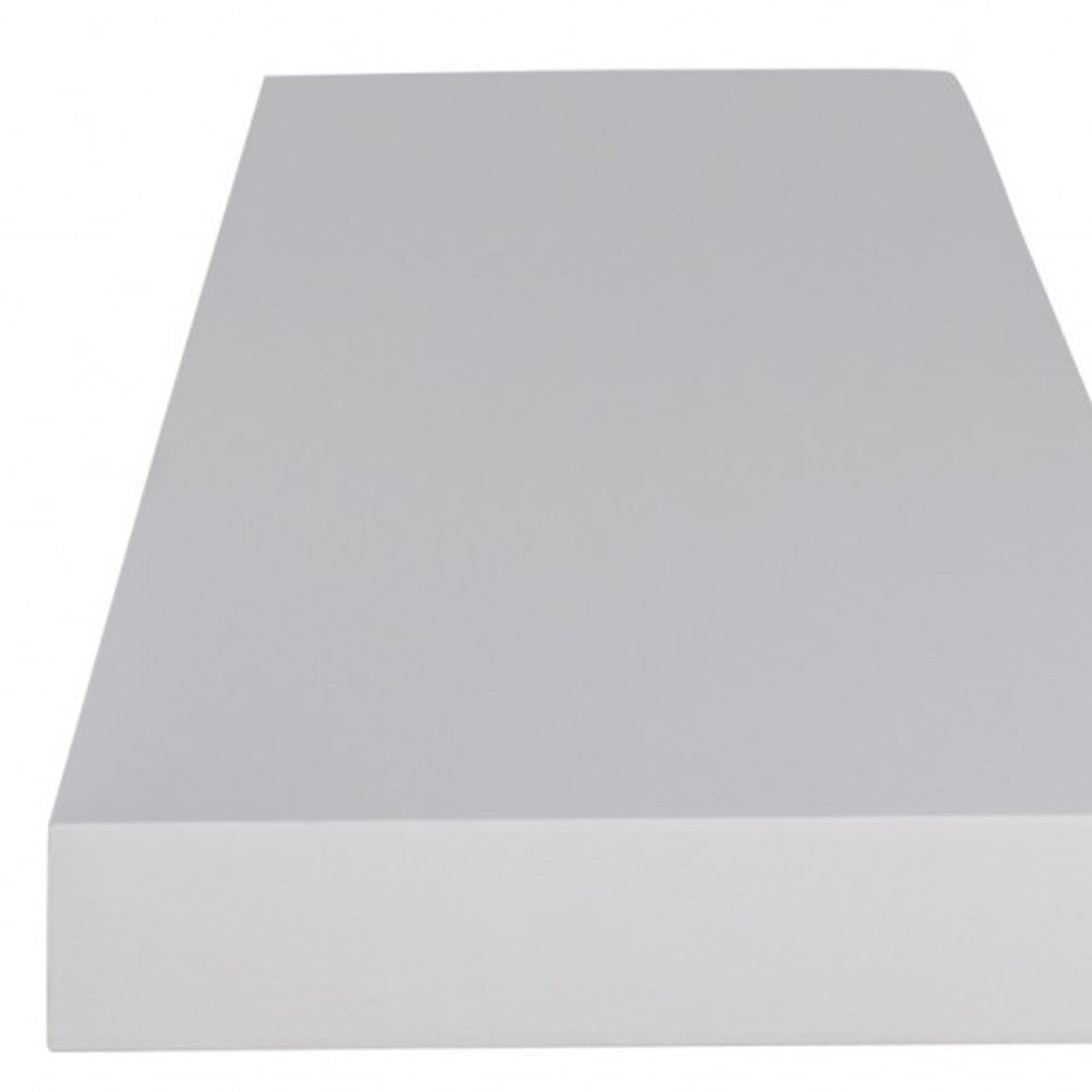 75" White Wooden Wall Mounted Floating Shelf-Wall Mounted Shelves-DECOROLALA