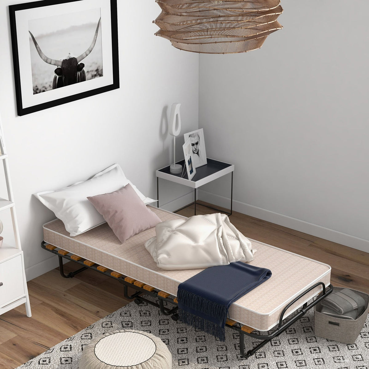 75 x 31.5 Inch Folding Guest Bed with Memory Foam Mattress for Adult-Folding Beds-DECOROLALA