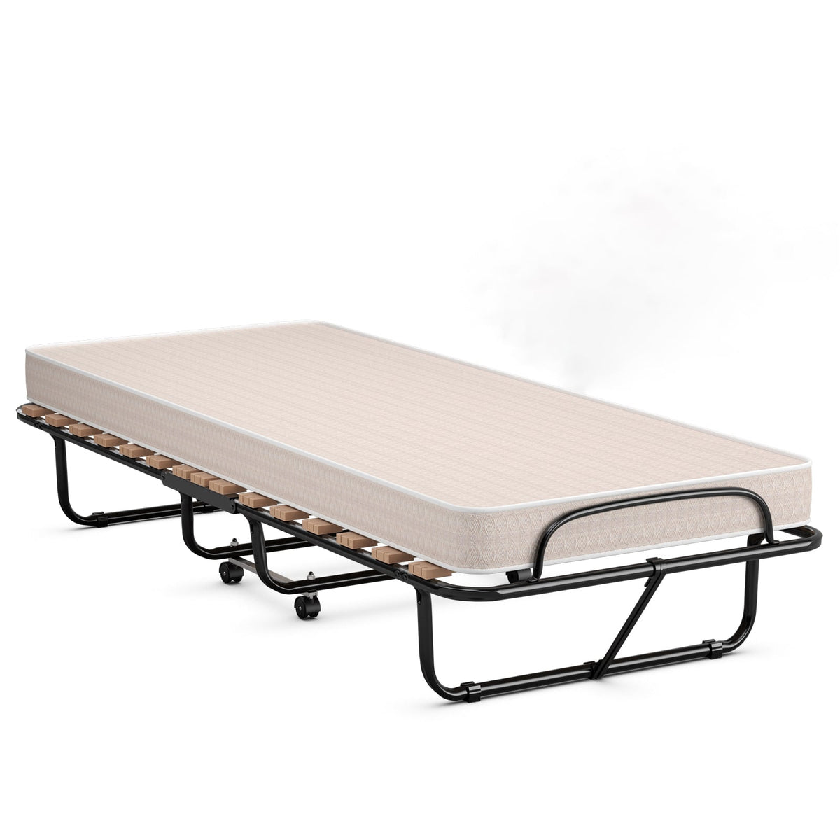 75 x 31.5 Inch Folding Guest Bed with Memory Foam Mattress for Adult-Folding Beds-DECOROLALA