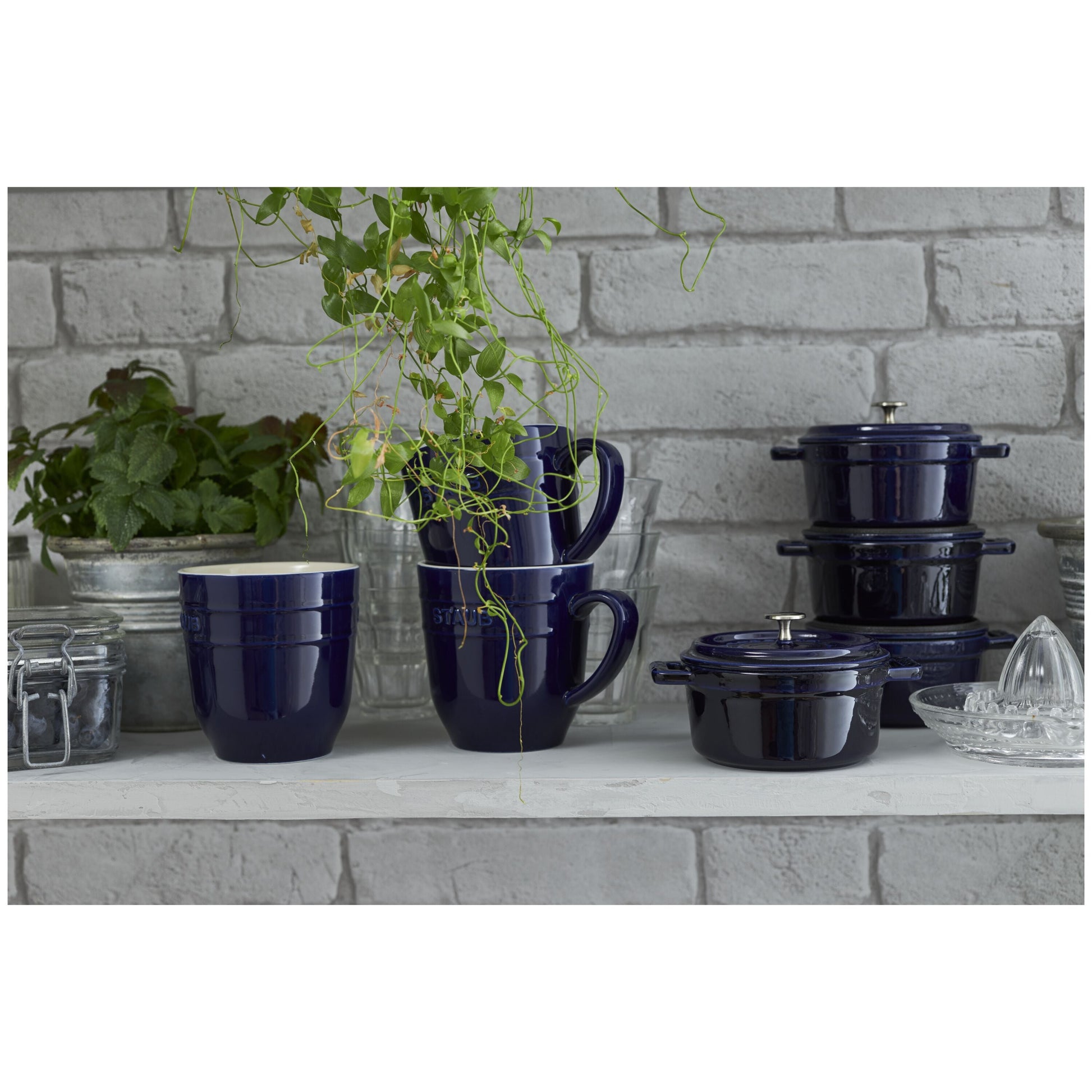 STAUB Ceramique Ceramic Round Mug, Dark-Blue-n/a-DECOROLALA