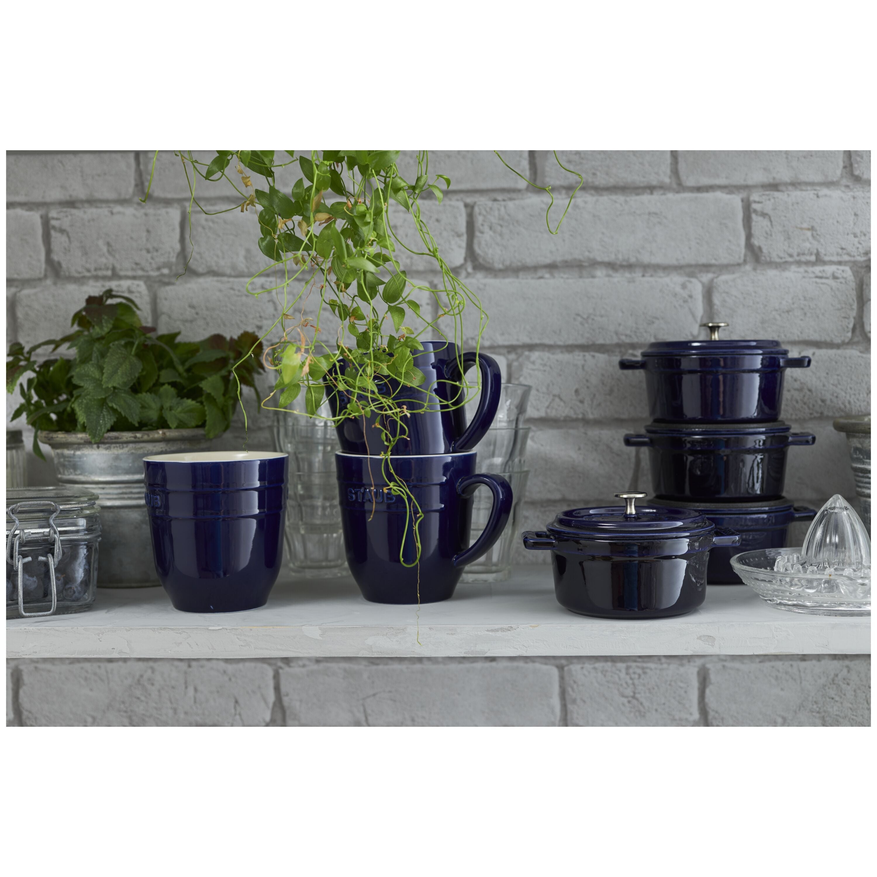 STAUB Ceramique Ceramic Round Mug, Dark-Blue-n/a-DECOROLALA