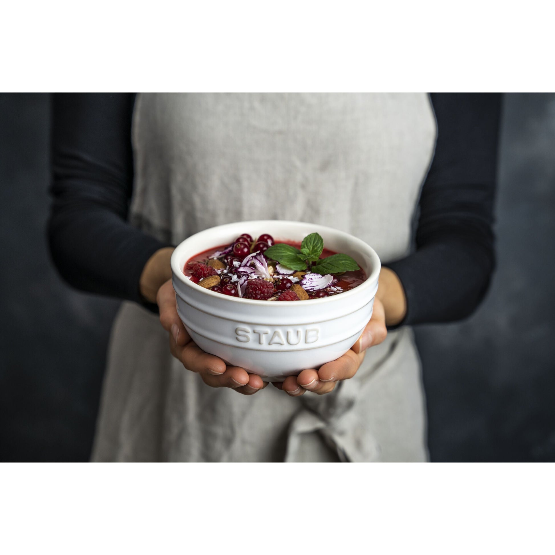 STAUB Ceramique 14 cm Ceramic Round Bowl, Pure-White-n/a-DECOROLALA