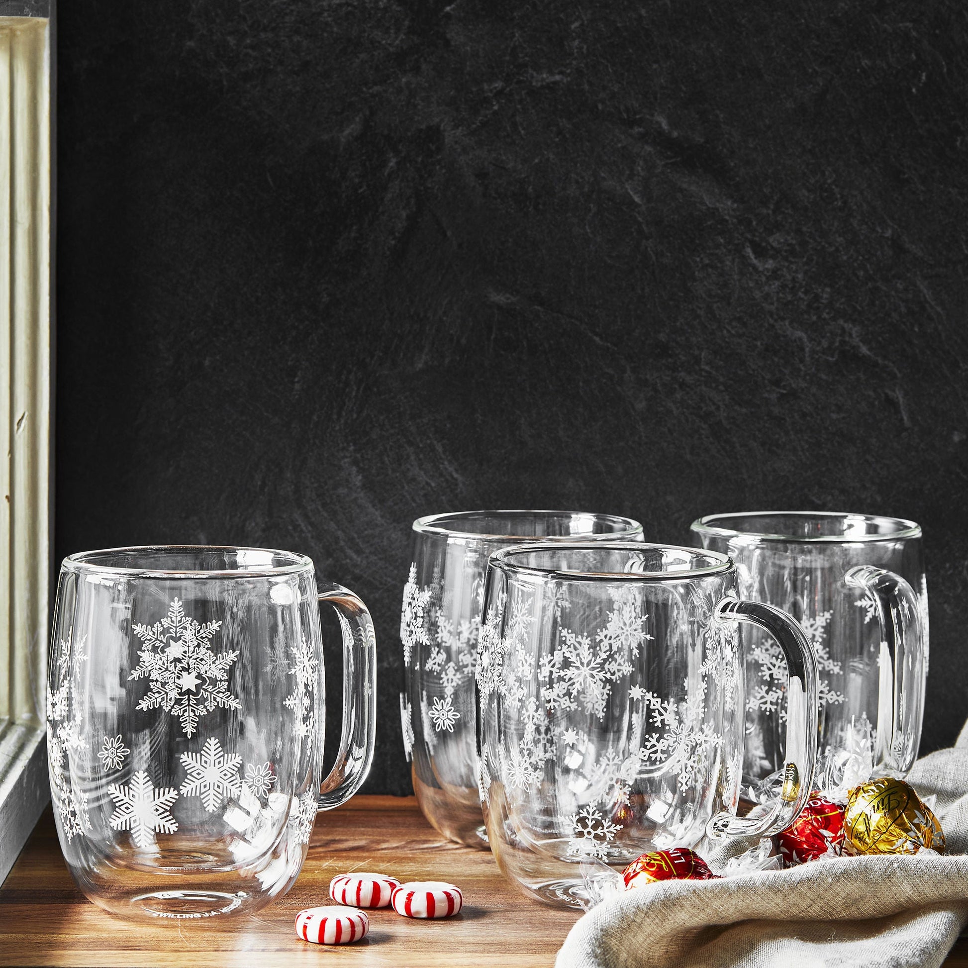 ZWILLING Sorrento Plus Snowflake Double-Walled Mug Set 4 Piece-n/a-DECOROLALA