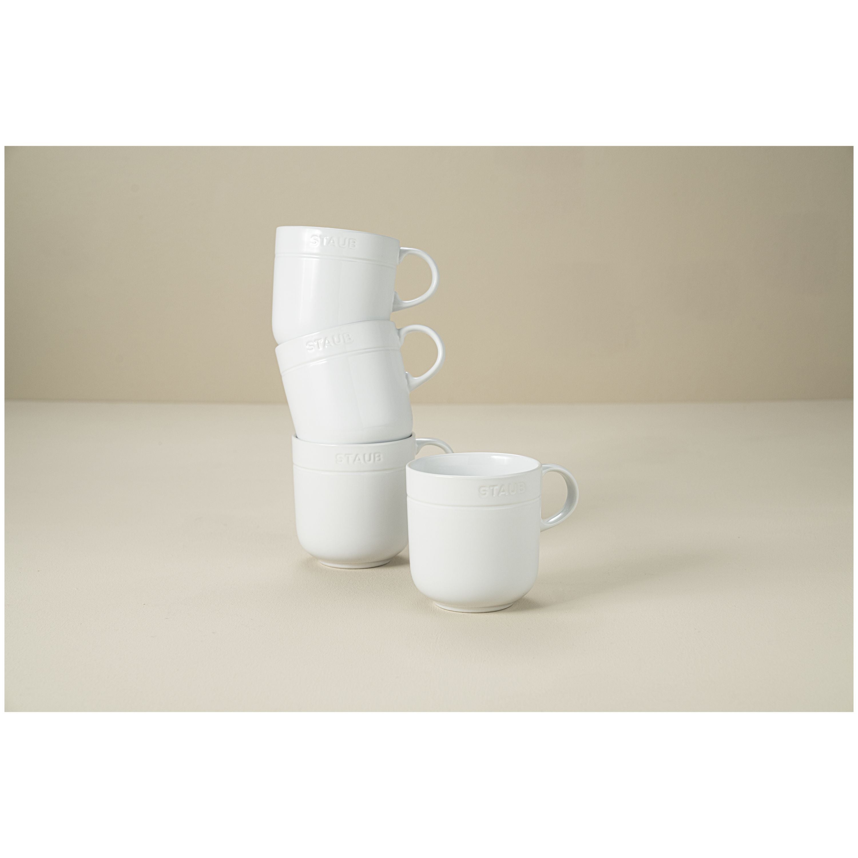STAUB Dining Line Large Mug Set 470 ml / 4 Piece, White-n/a-DECOROLALA