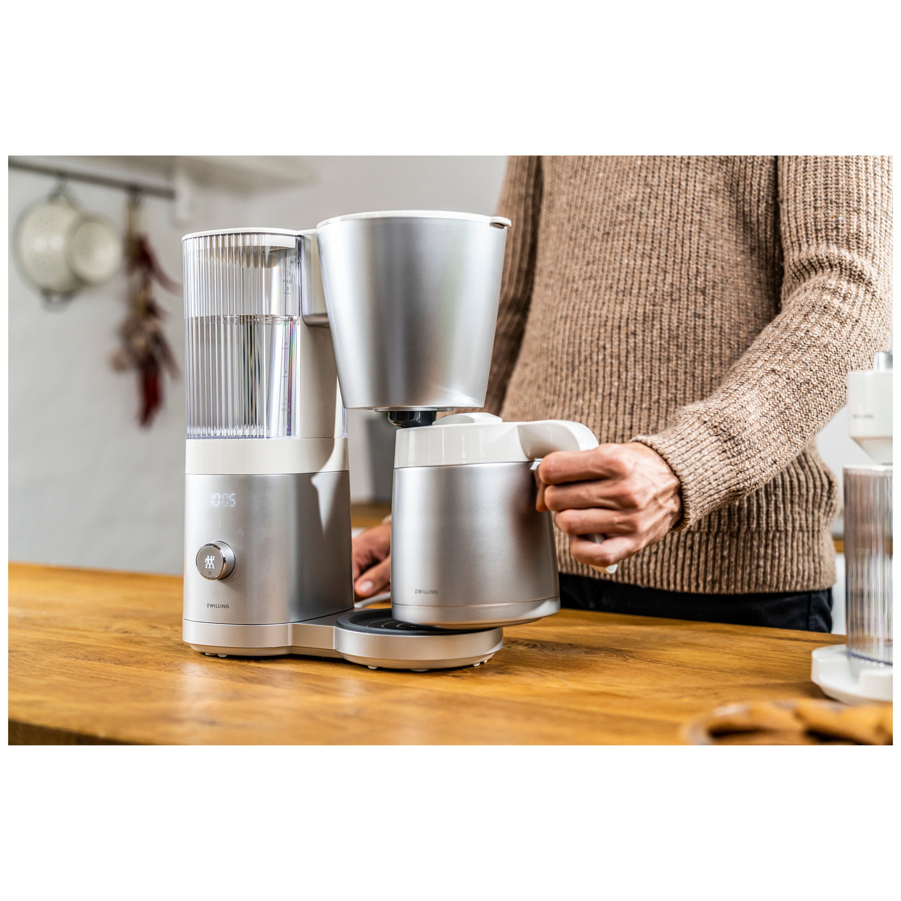 ZWILLING Enfinigy Thermal Carafe Drip Coffee Maker, Silver-n/a-DECOROLALA