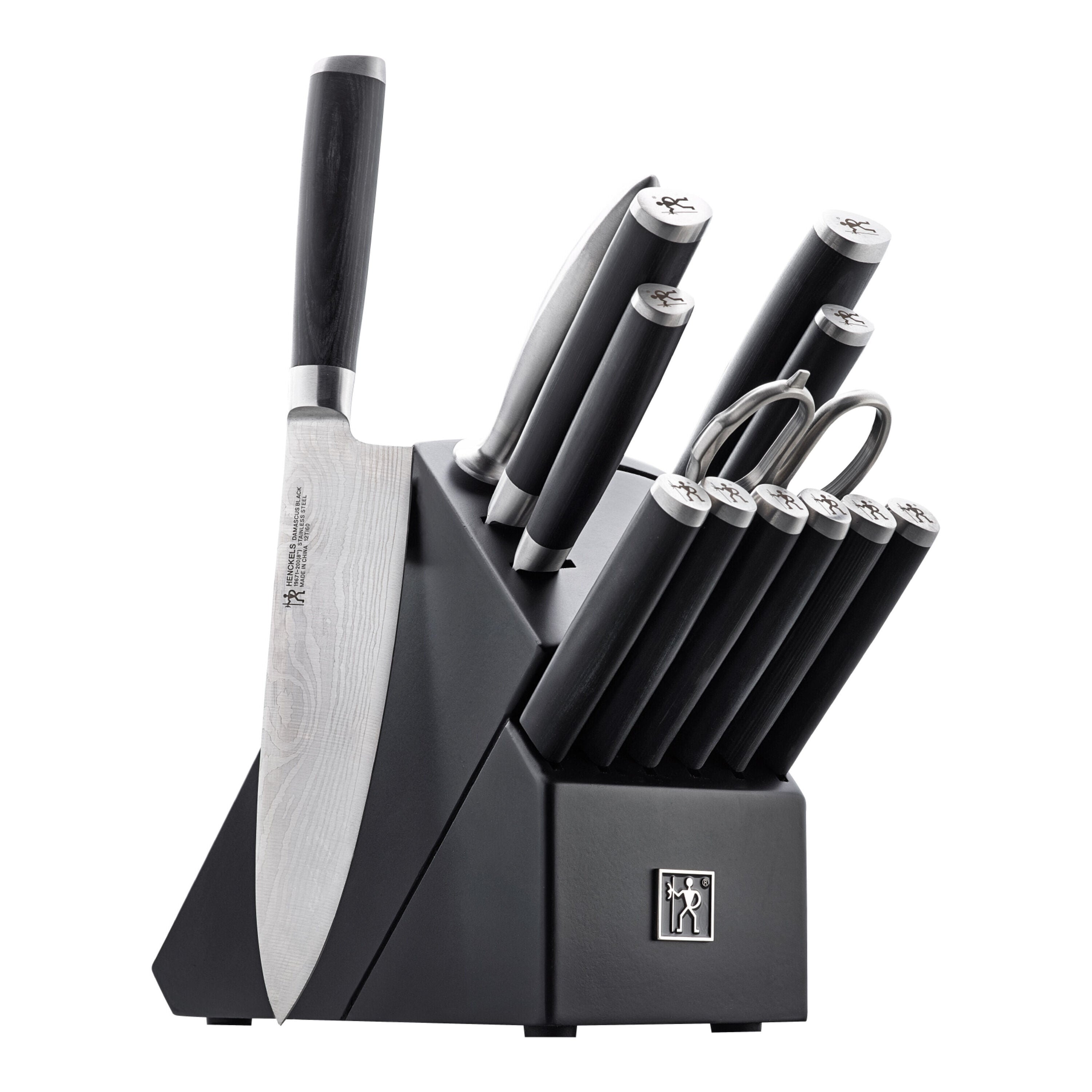 HENCKELS Damascus Black 14 Piece Knife Block Set-Knife Blocks-DECOROLALA