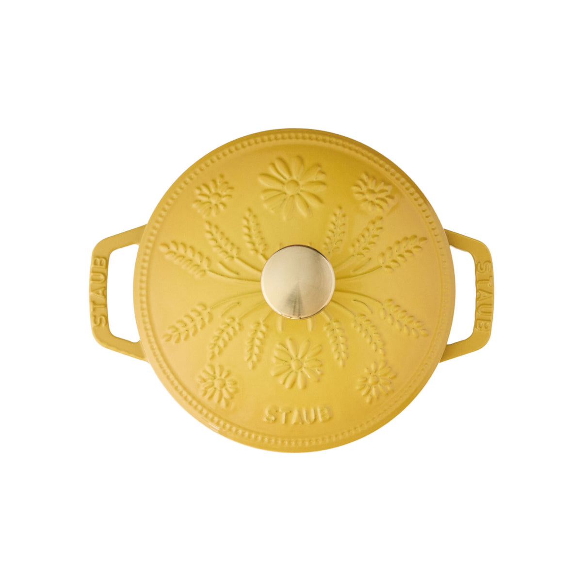 STAUB La Cocotte 1.1 L Cast Iron Round French Oven Marguerite, Citron-n/a-DECOROLALA