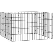 Foldable Metal Exercise Dog Playpen, Expandable Pet Fence Indoor Outdoor Use for Small Dogs, 20" x 24", 8 Panels, Black