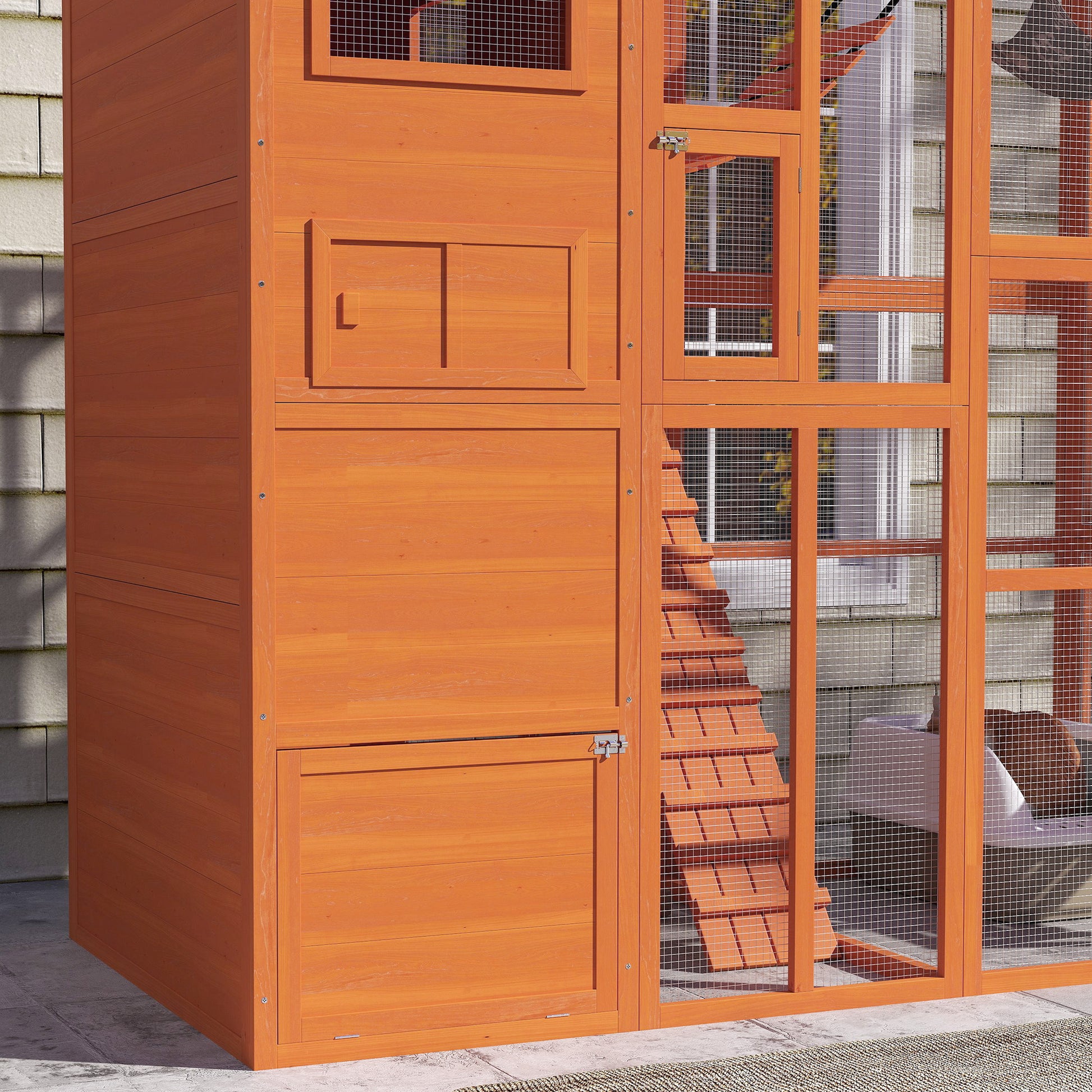 76" Catio Outdoor Cat Enclosure - Orange-DECOROLALA