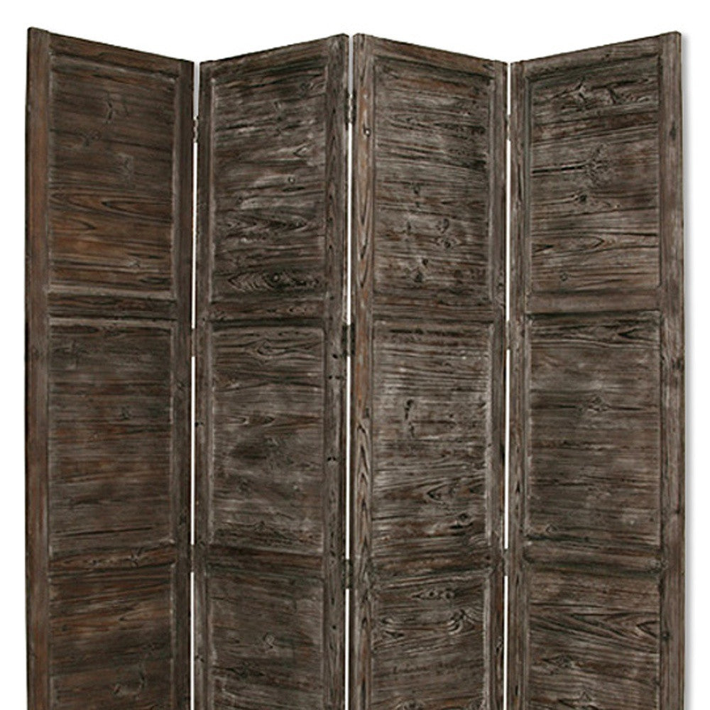 76" X 84" Black Wood Screen-Room Dividers-DECOROLALA