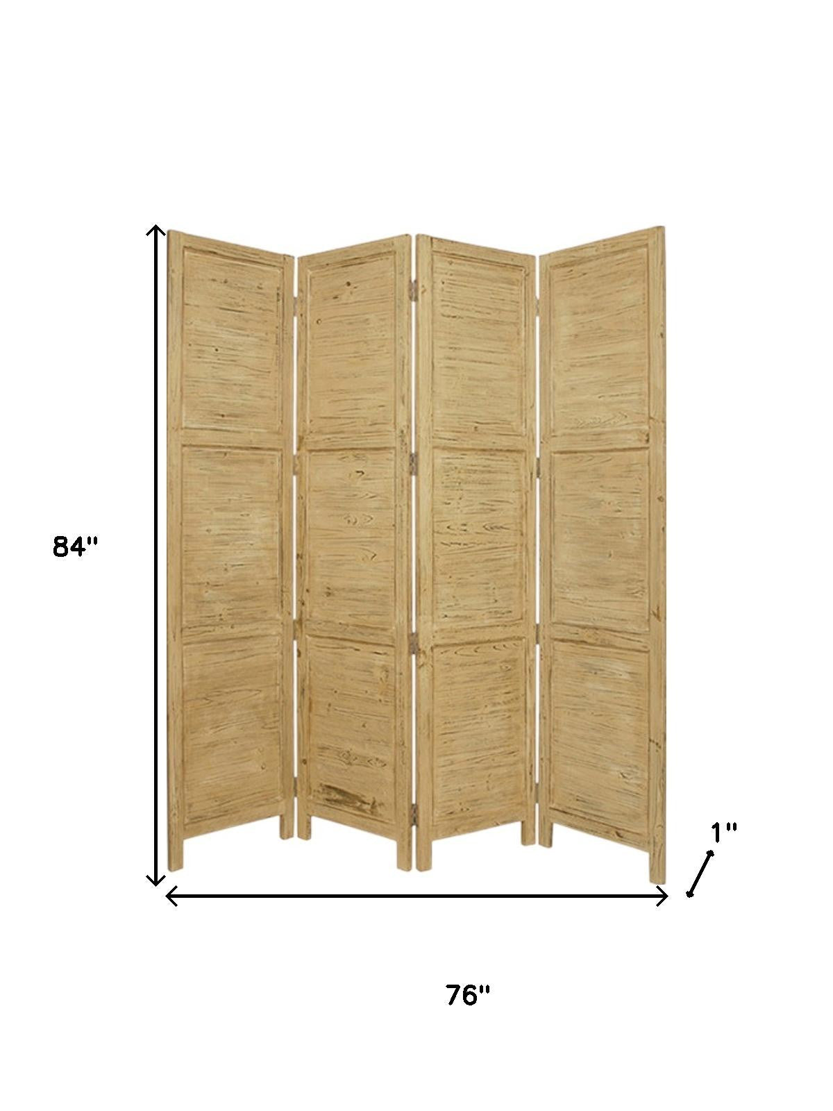 76" X 84" Black Wood Screen-Room Dividers-DECOROLALA