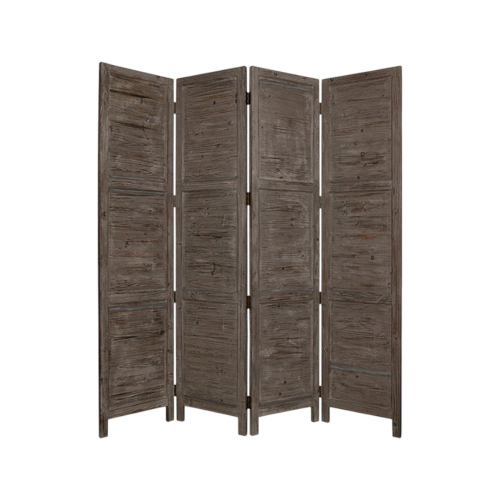 76" X 84" Black Wood Screen-Room Dividers-DECOROLALA