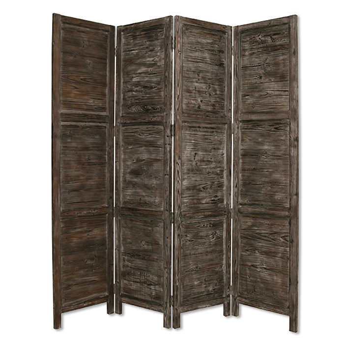 76" X 84" Black Wood Screen-Room Dividers-DECOROLALA