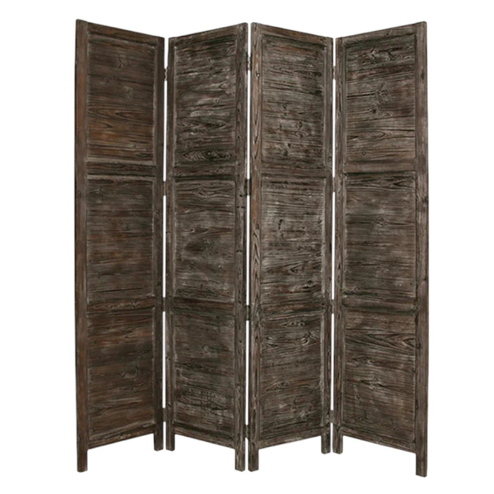 76" X 84" Black Wood Screen-Room Dividers-DECOROLALA