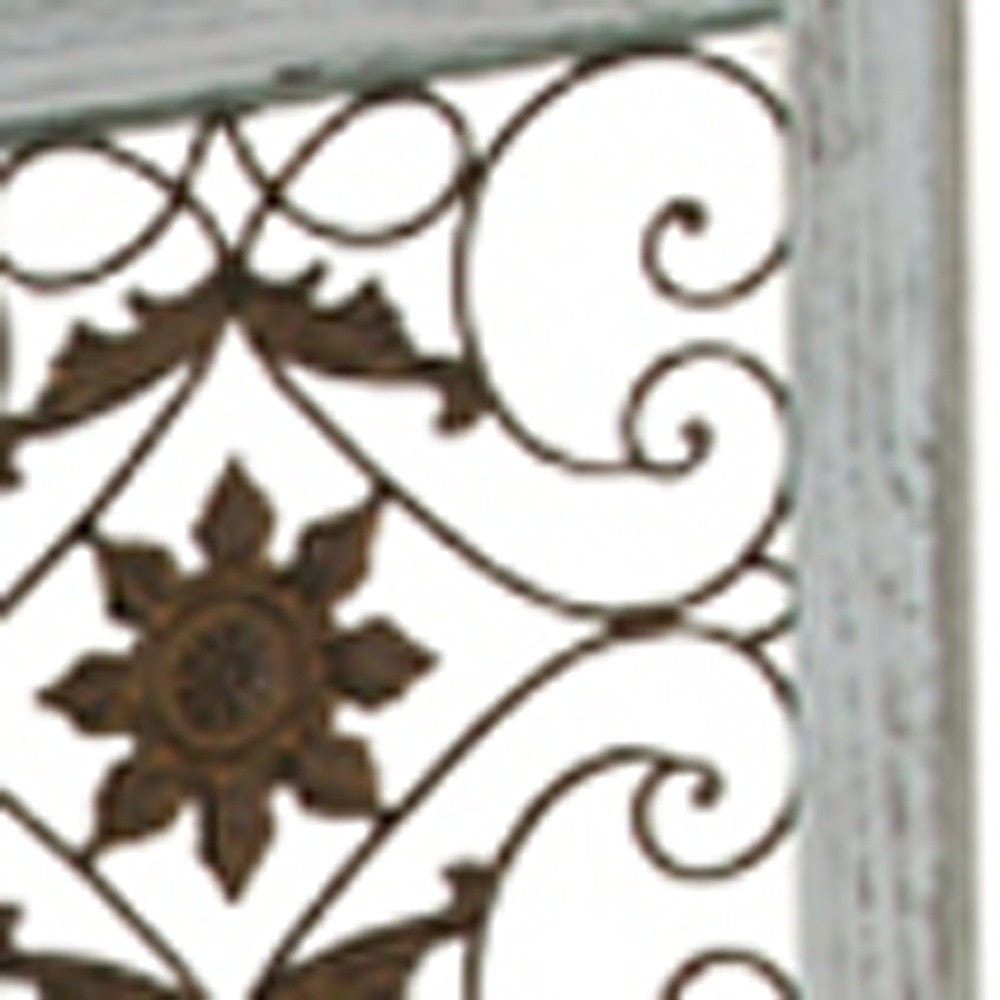 76" X 84" Blue Wood Screen-Room Dividers-DECOROLALA