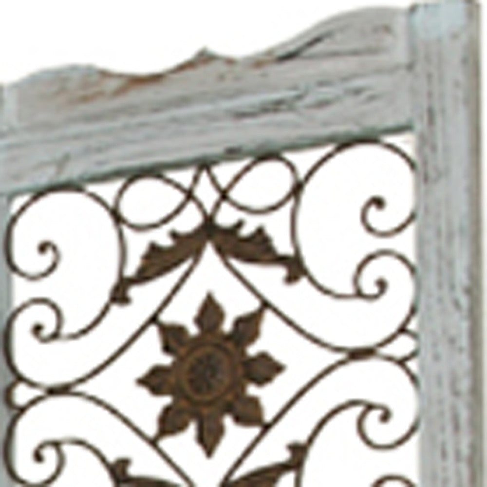 76" X 84" Blue Wood Screen-Room Dividers-DECOROLALA