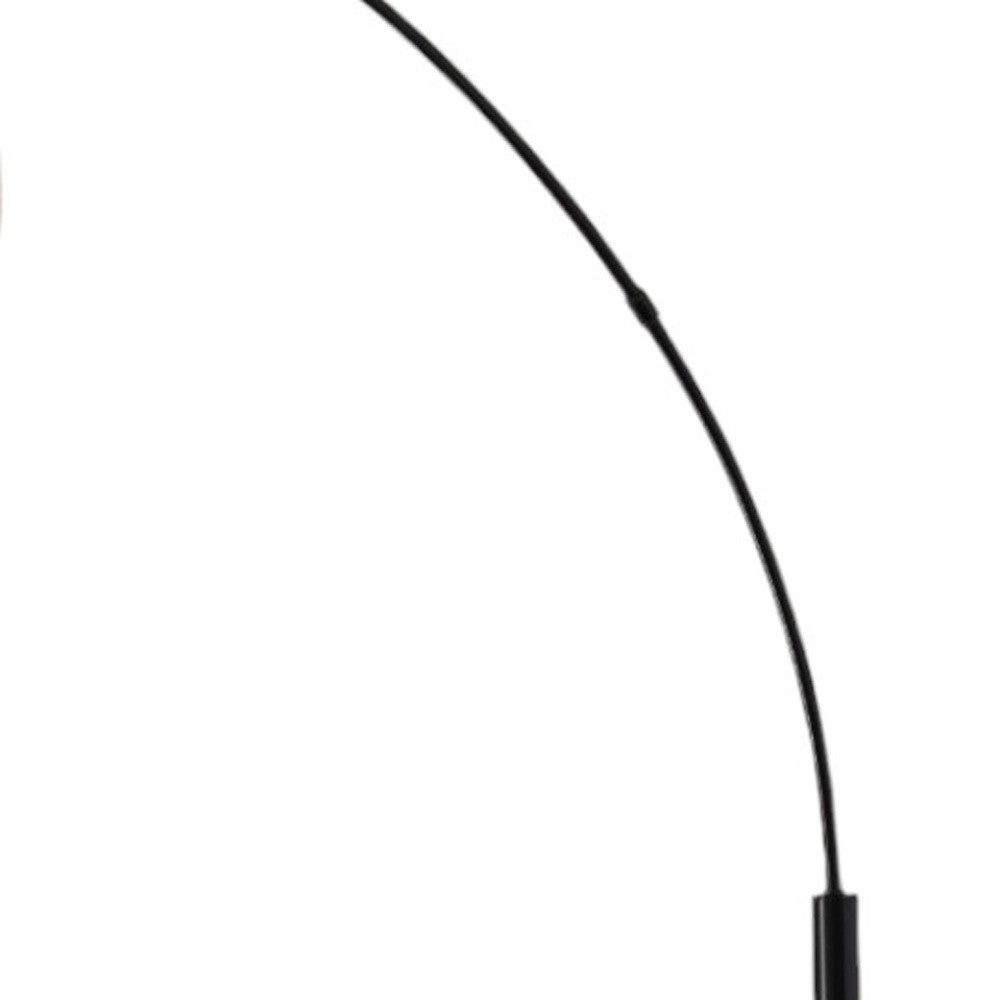 77" Antiqued Bronze Arched Floor Lamp With Groovy Beige Abstract Wicker Globe Shade-Floor Lamps-DECOROLALA