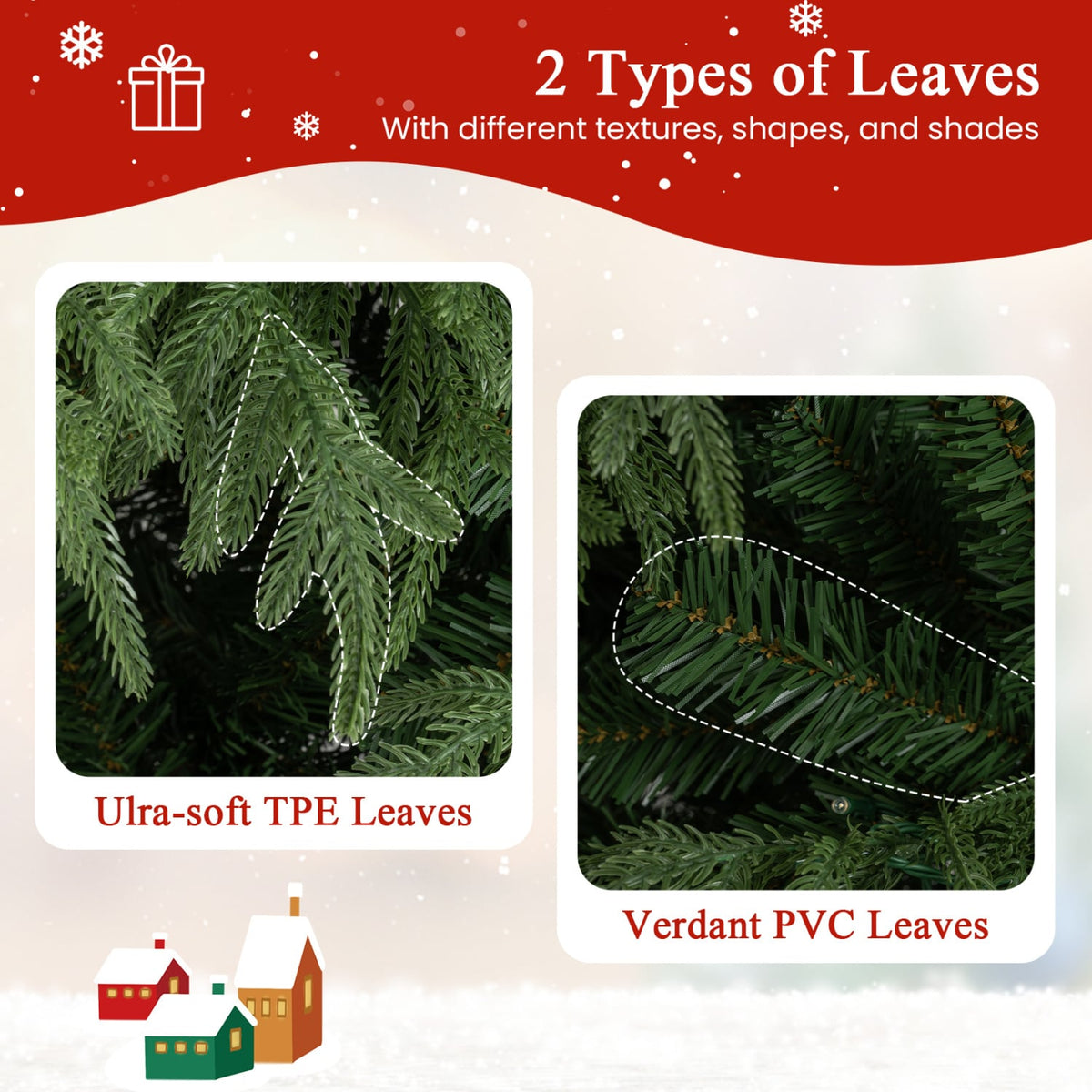 7/7.5/8 Feet Pre-Lit Artificial Christmas Tree Hinged Faux Xmas Tree with Soft Branch Tips-7.5 feet-Christmas Trees-DECOROLALA