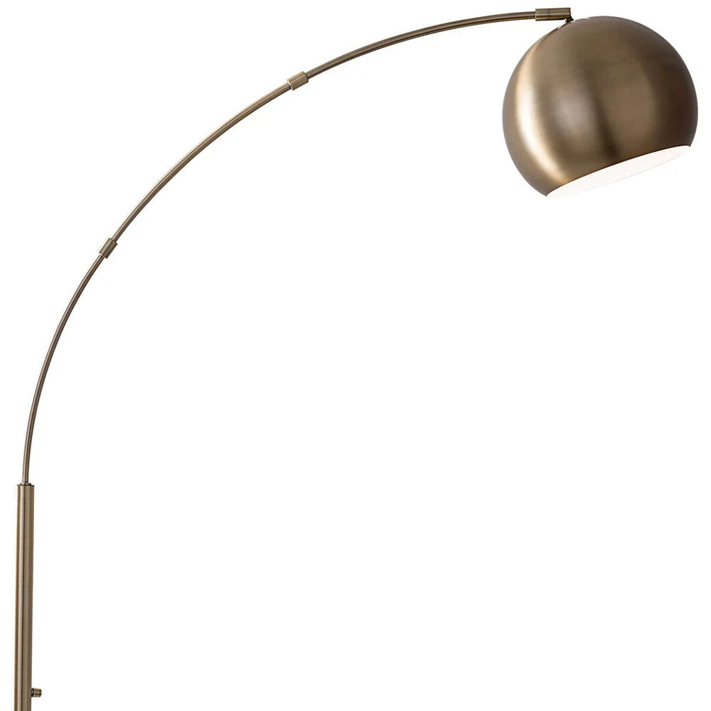 78" Brass Metal Arc Floor Lamp With Brass Metal Bowl Shade-Floor Lamps-DECOROLALA