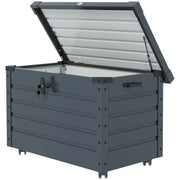78 Gallon Galvanized Steel Garden Storage Box - Dark Grey-DECOROLALA
