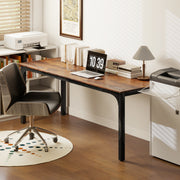 79" Computer Desk - Rustic Brown Industrial Office Table-Office Products > Office Furniture > Office Desks & Work Stations > Computer Desks-DECOROLALA