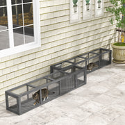 79" Extendable Wood Cat Tunnel - Lead Grey Indoor/Outdoor Enclosure-Cats-DECOROLALA