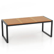 79 Inch Acacia Wood Patio Table with 1.9 Inch Umbrella Hole for Garden and Poolside-Patio Dining Tables-DECOROLALA